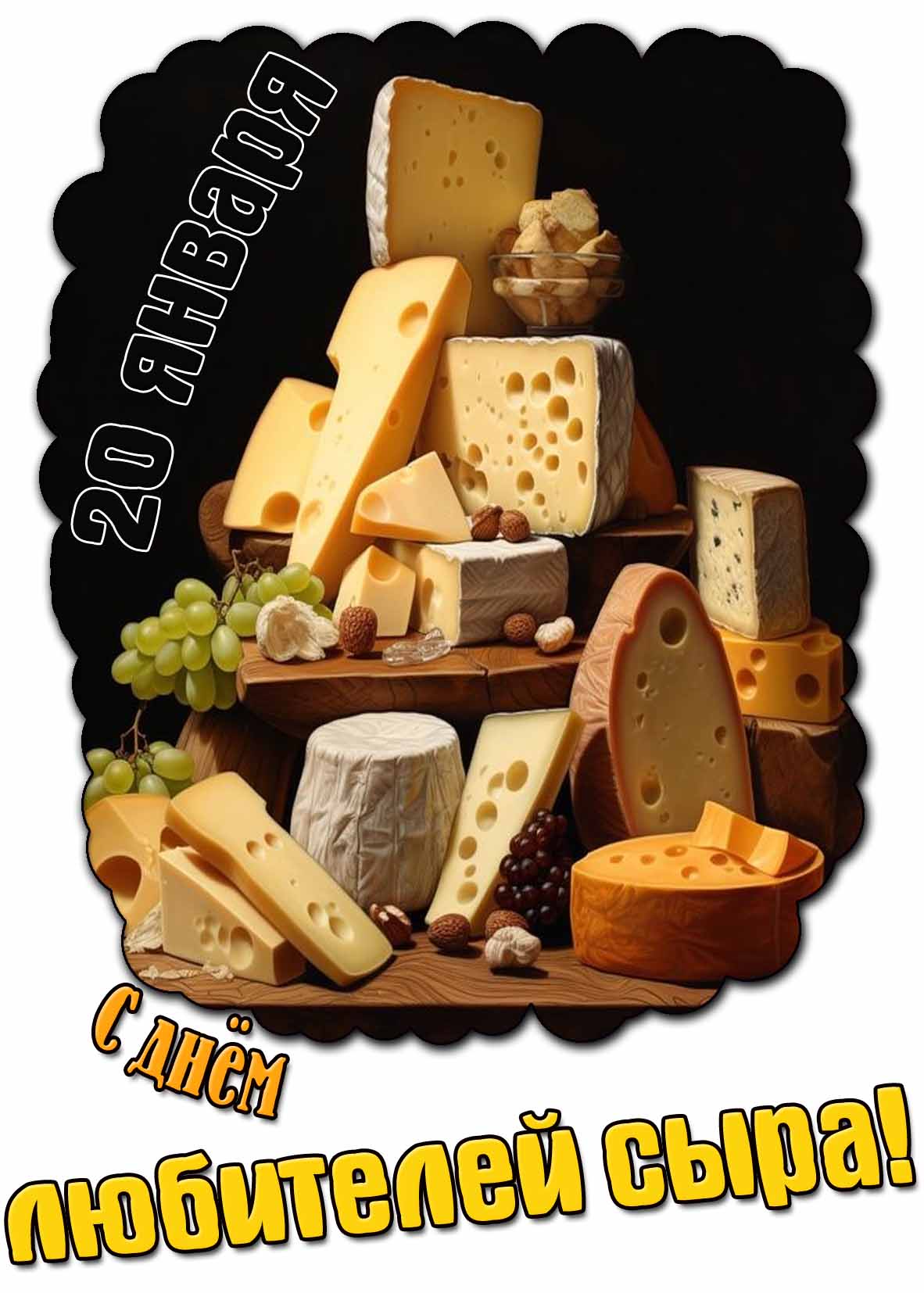 Открытка с днём любителей сыра - 20 января
