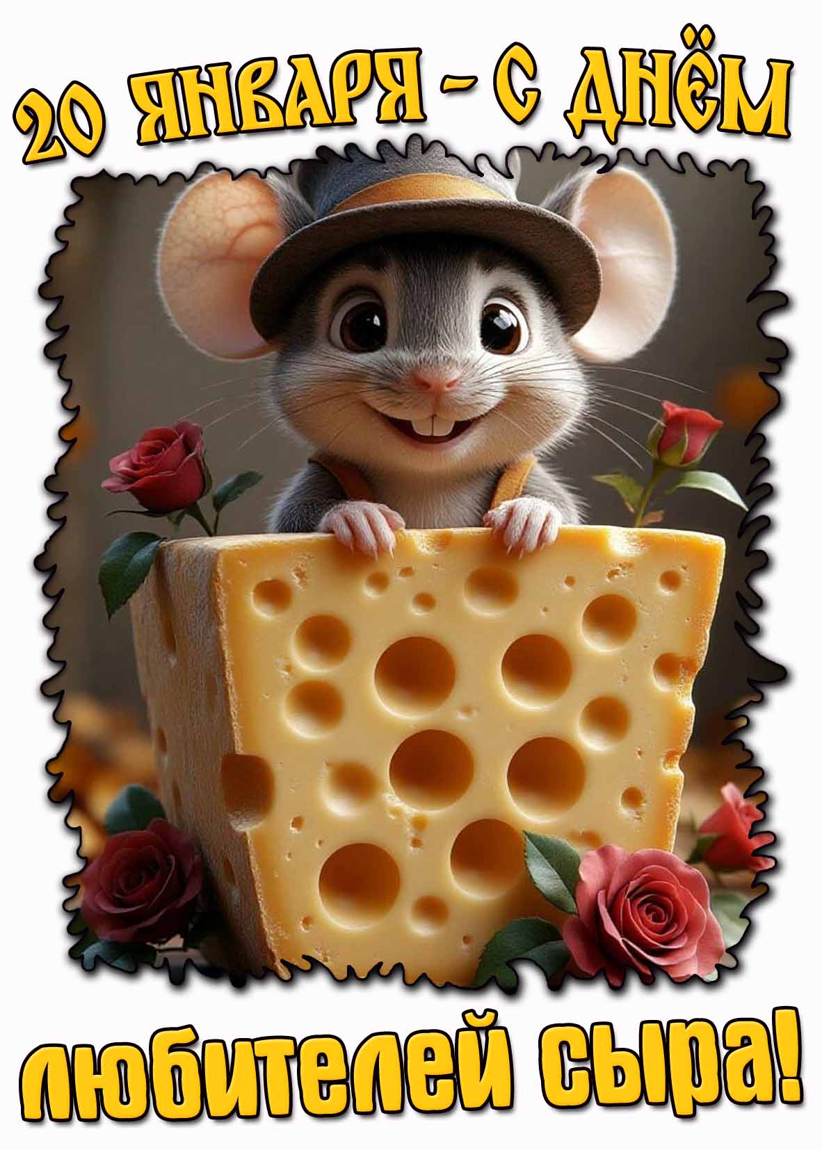 Красивая картинка "20 января - с днём любителей сыра!"
