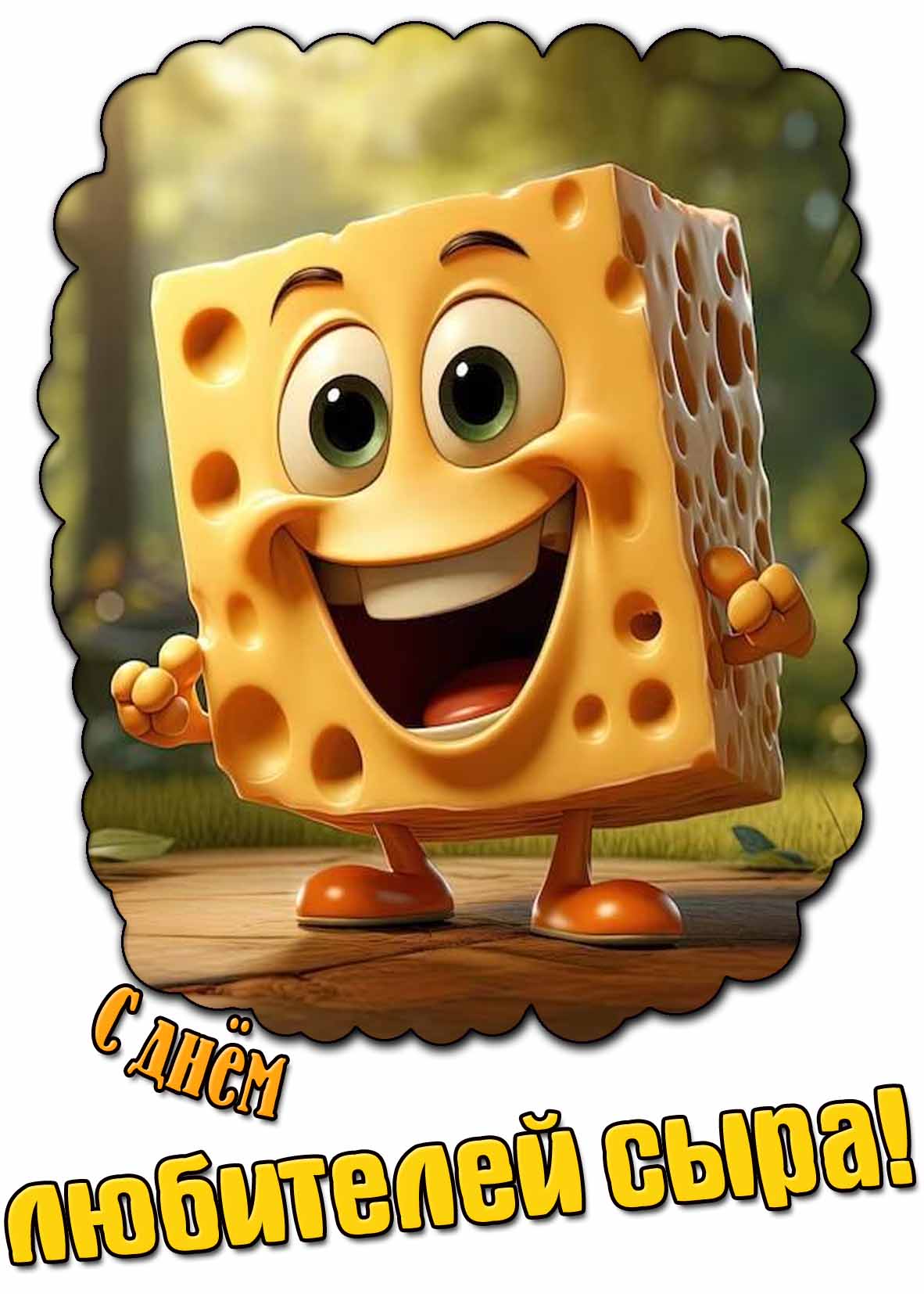 Открытка с днём любителей сыра