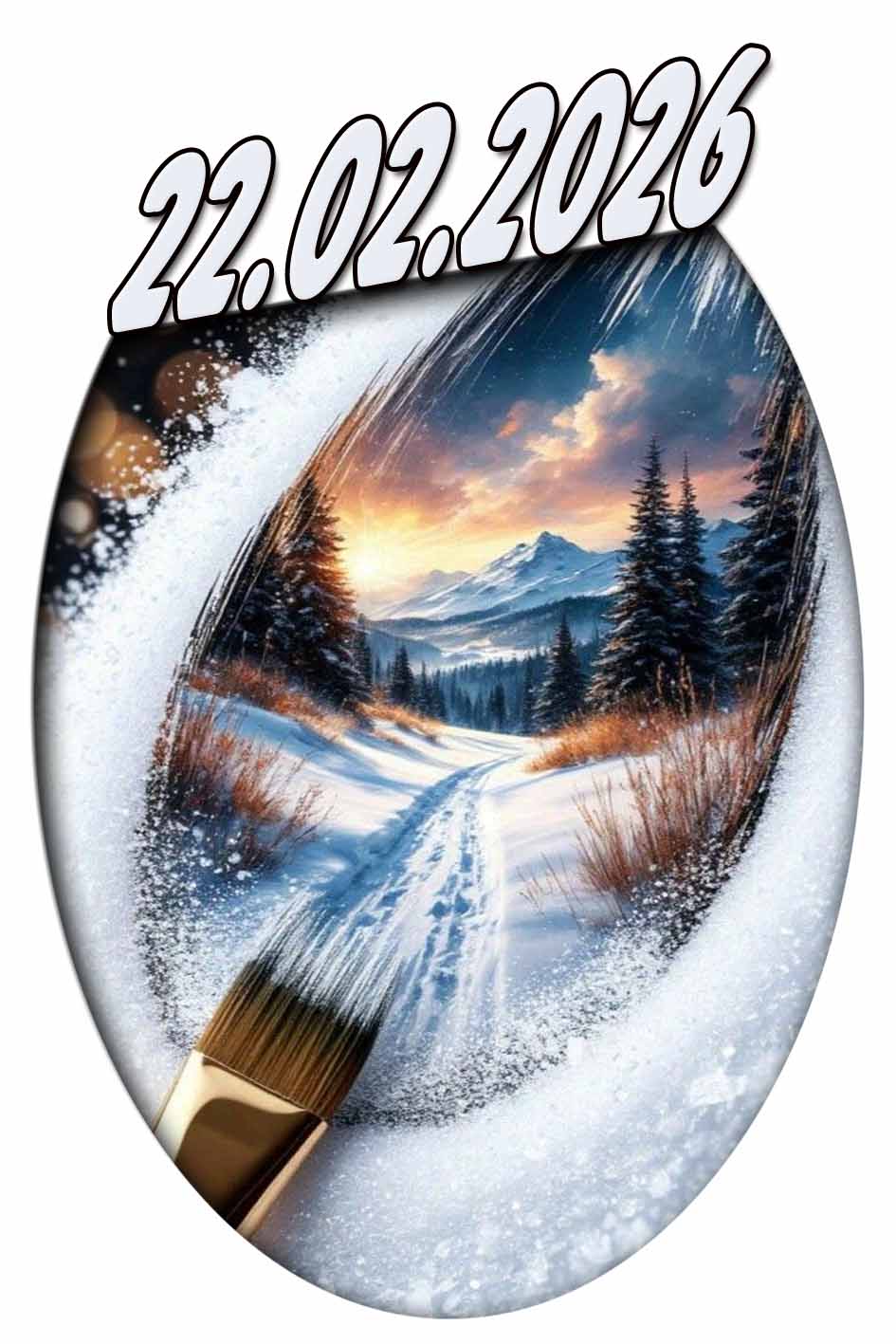 Зимняя картинка на красивую дату "22.02.2026"