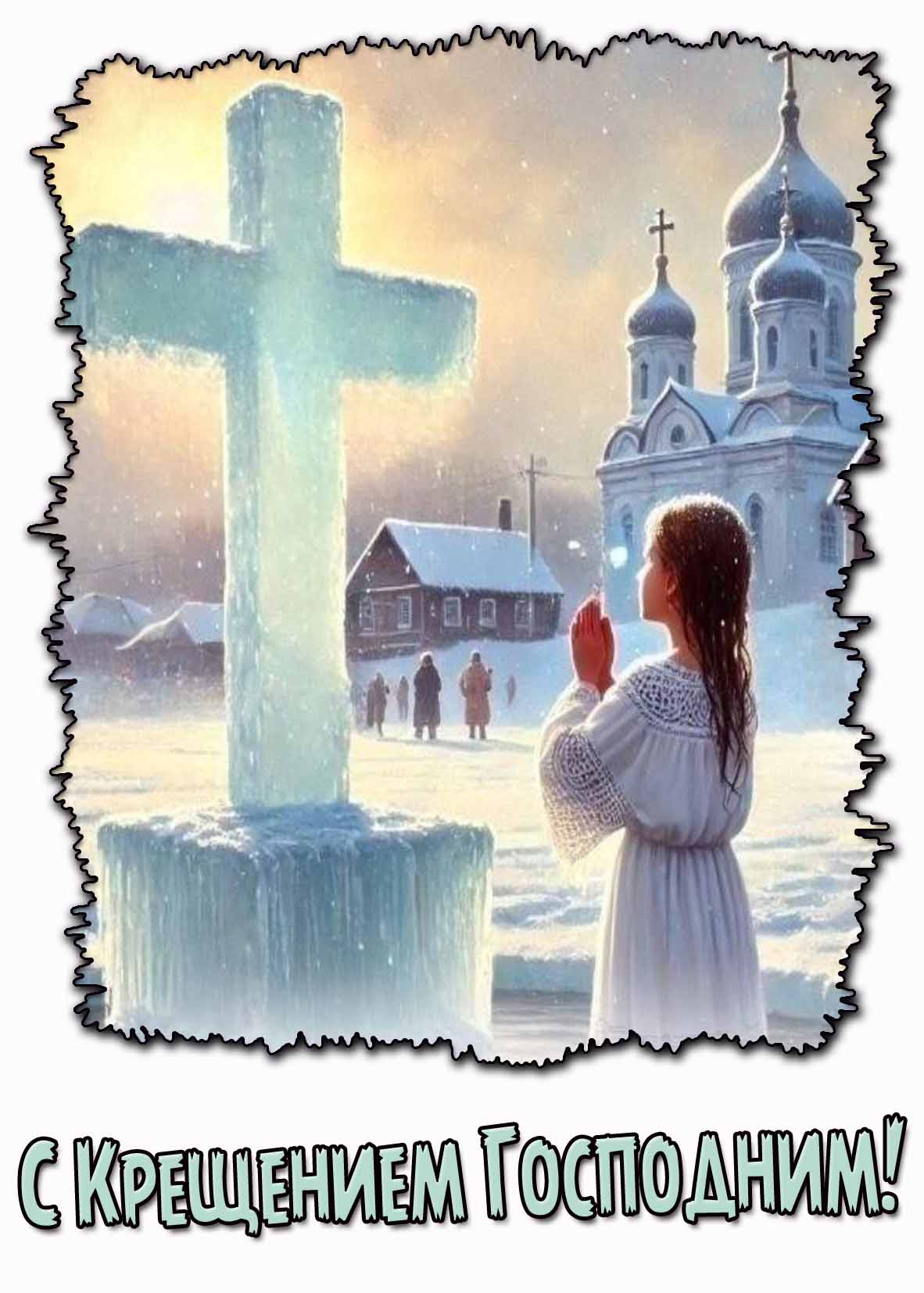Открытка с Крещением Господним