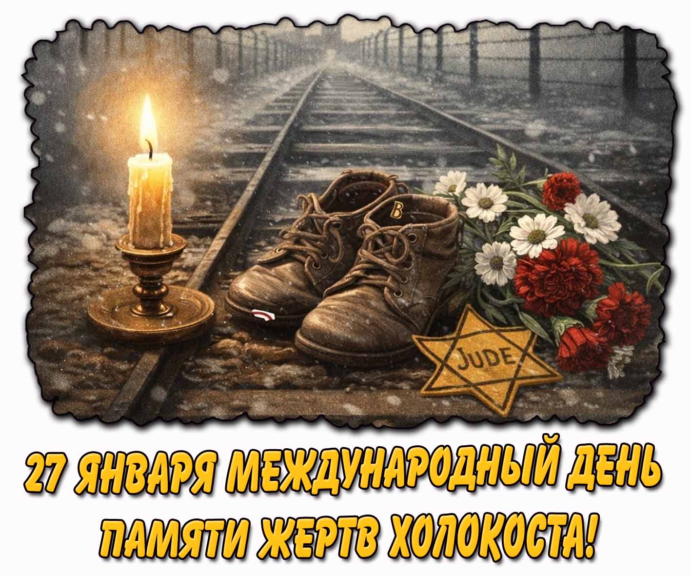 Открытка на Международный день памяти жертв Холокоста 27 января