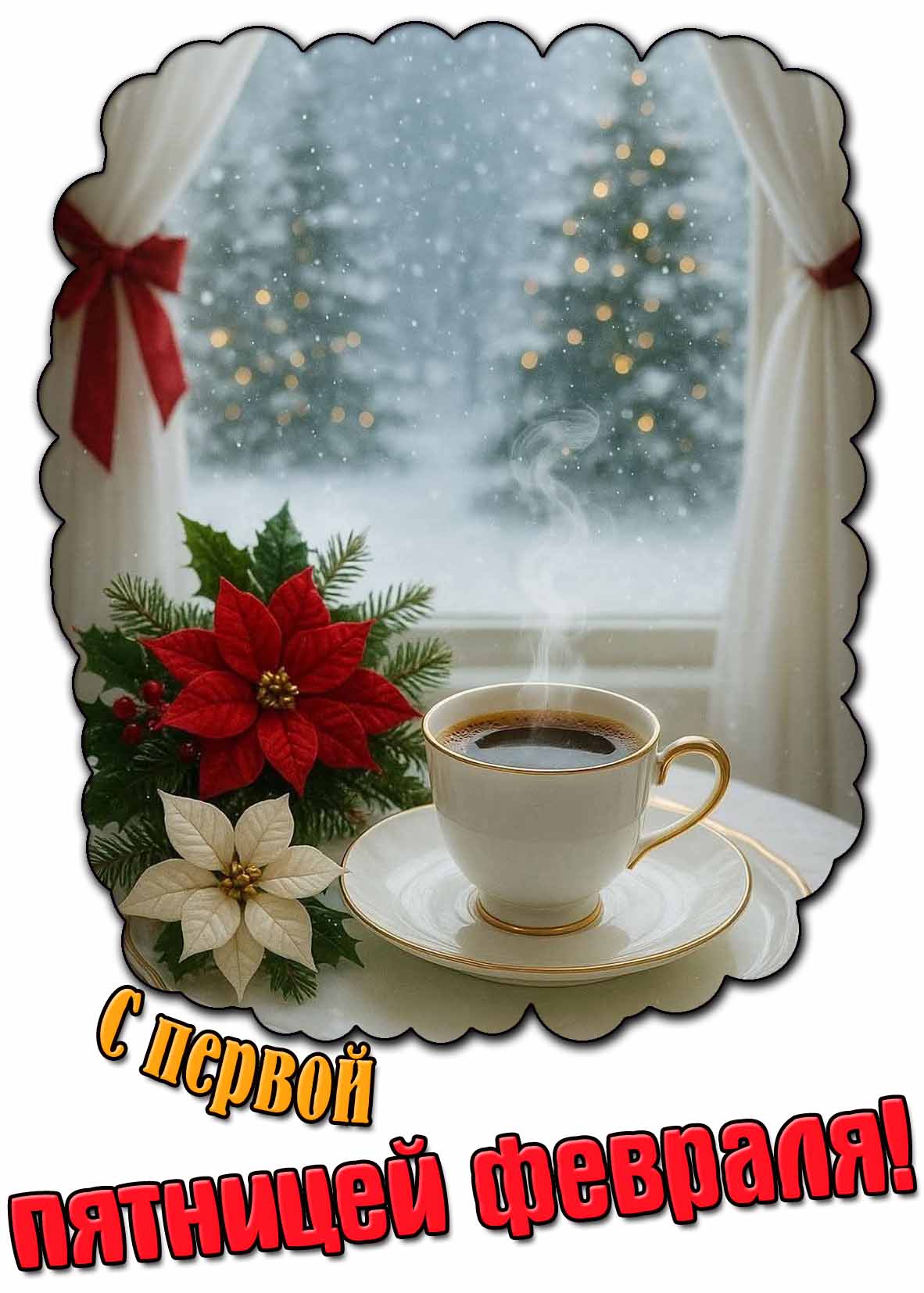 Открытка с первой пятницей февраля