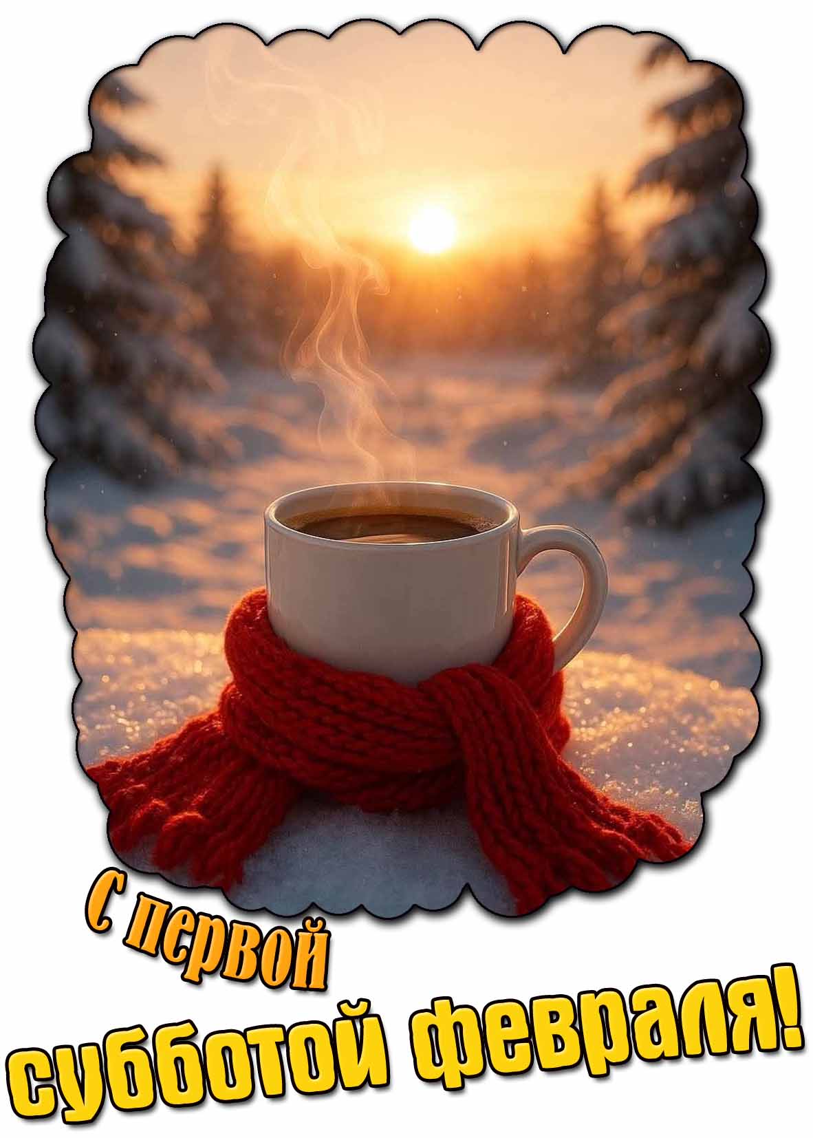 Открытка с первой субботой февраля