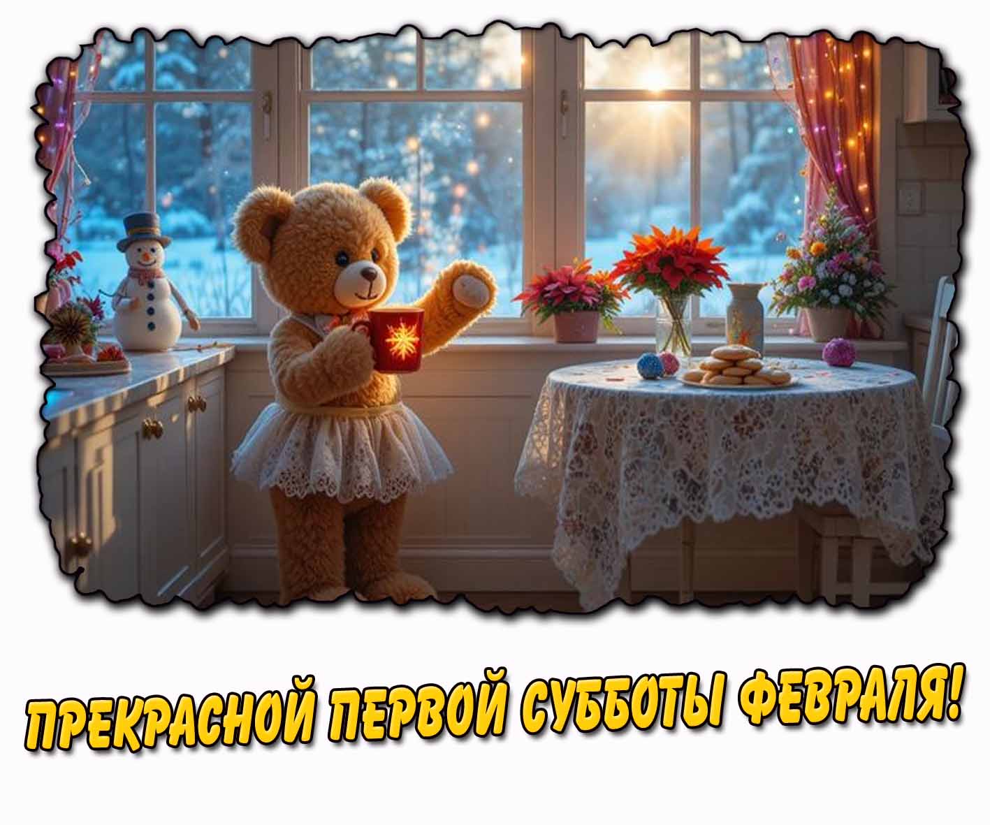 Прекрасной первой субботы февраля! - солнечная открытка