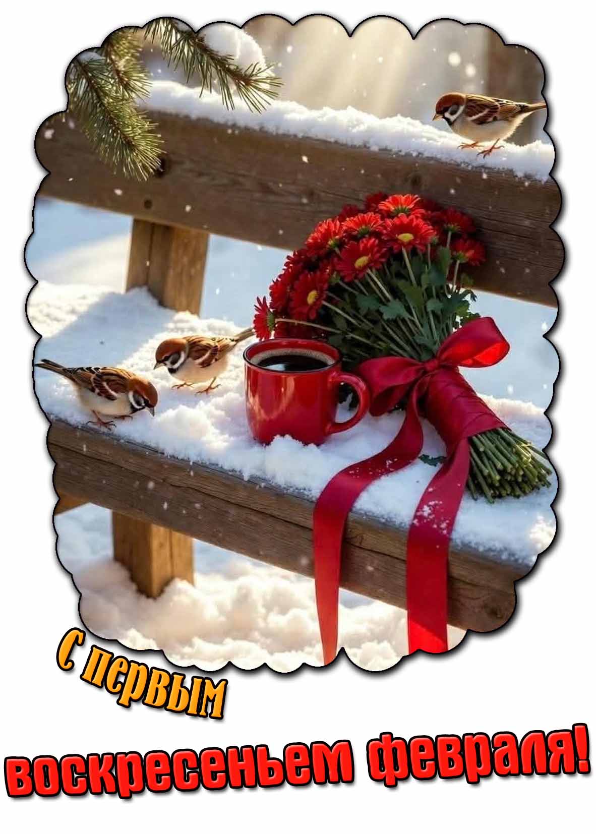 Открытка с первым воскресеньем февраля
