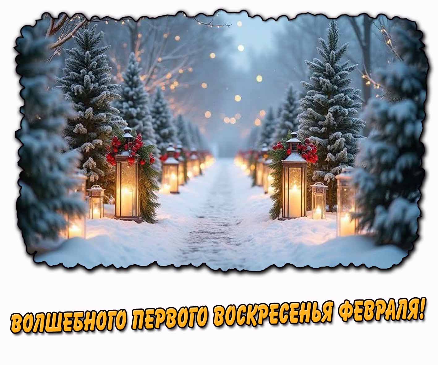 Волшебного первого воскресенья февраля! - зимняя октрытка