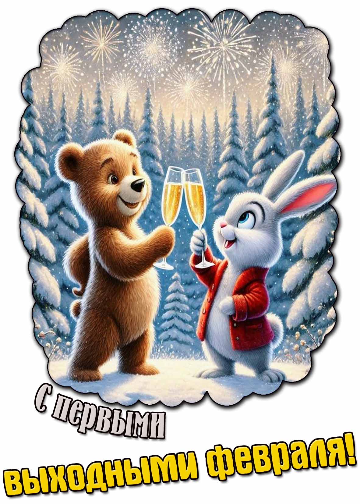 Красивая картинка с первыми выходными февраля