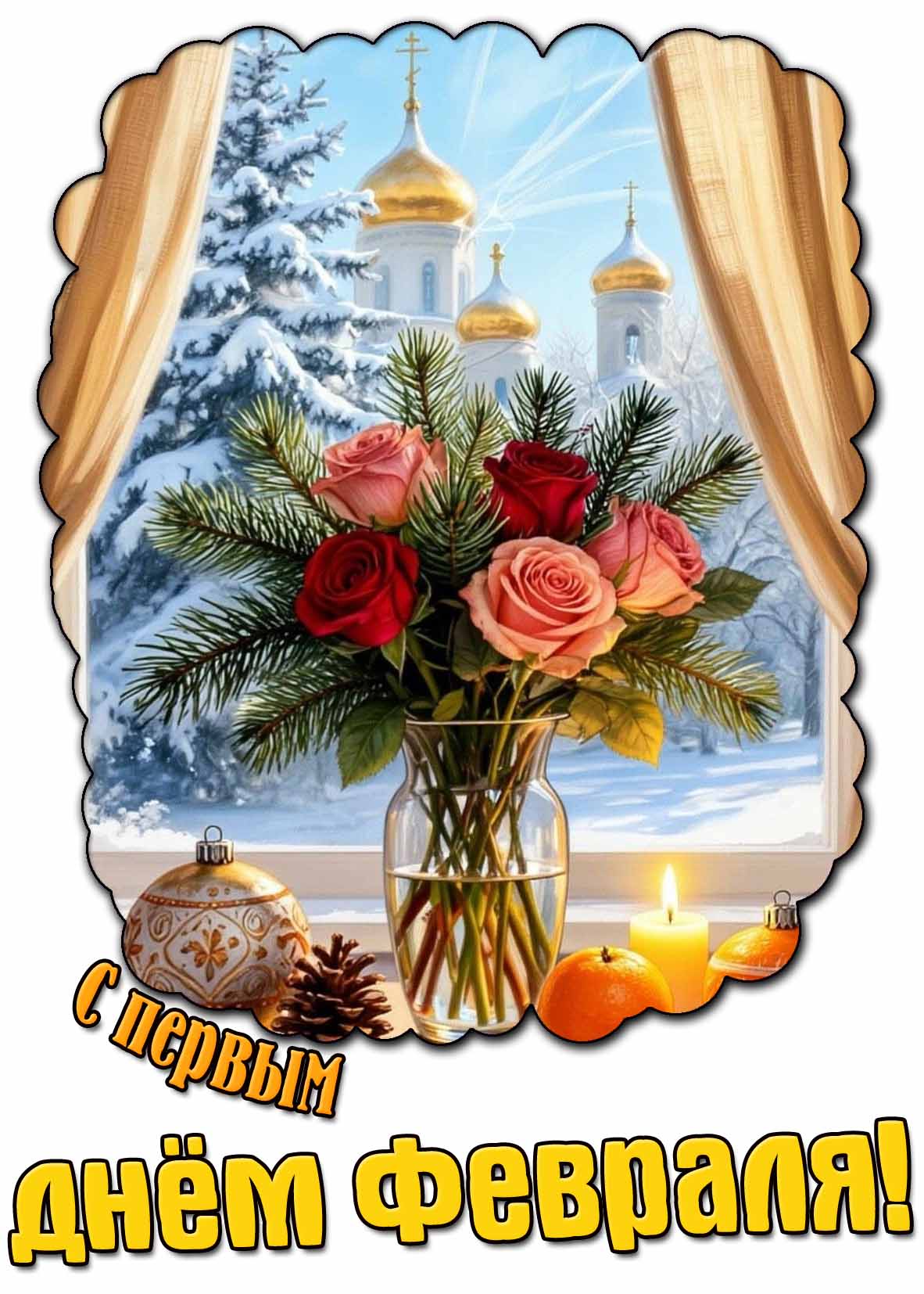 Картинка с первым днём февраля