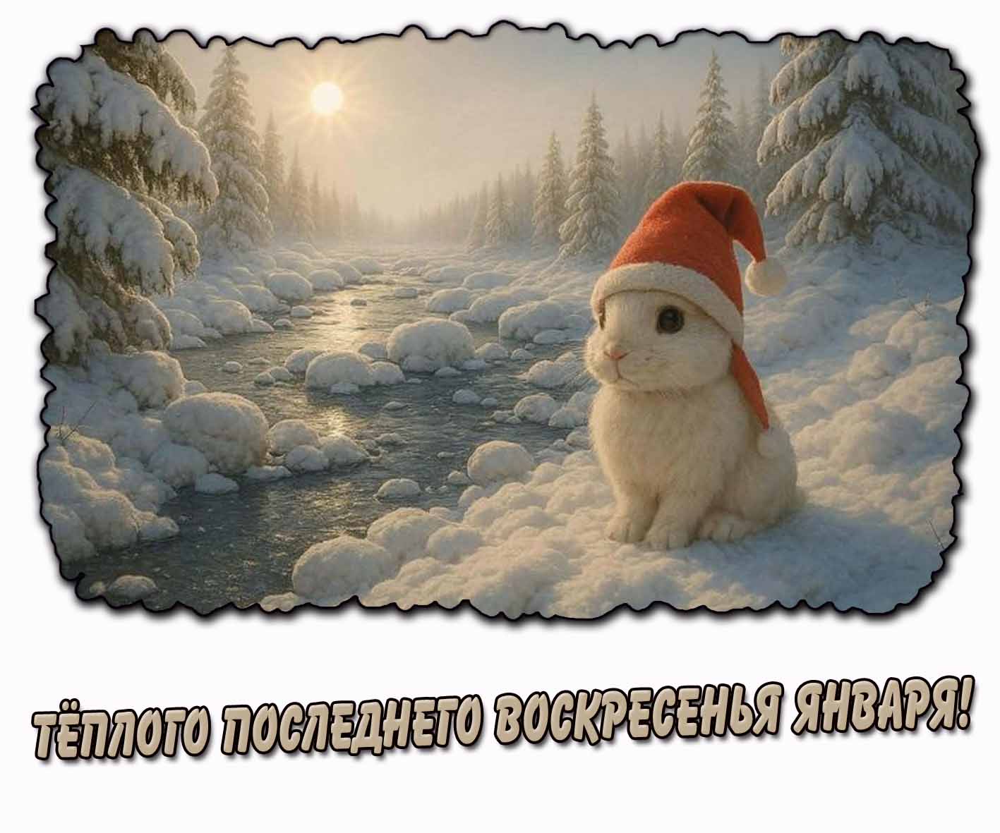 Тёплого последнего воскресенья января! - снежная картинка