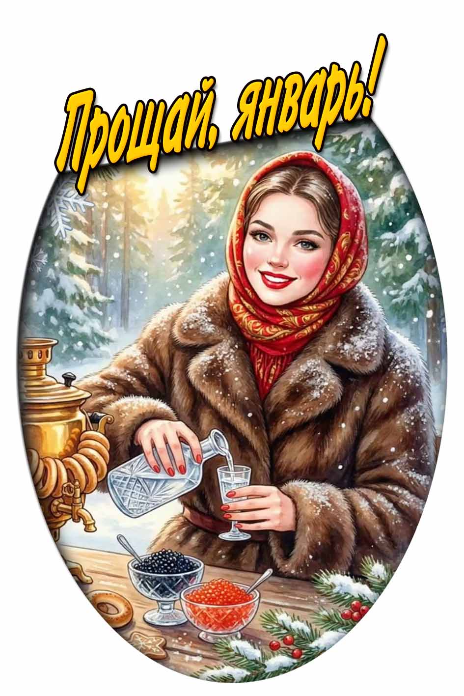 Прикольная открытка "Прощай, январь!"