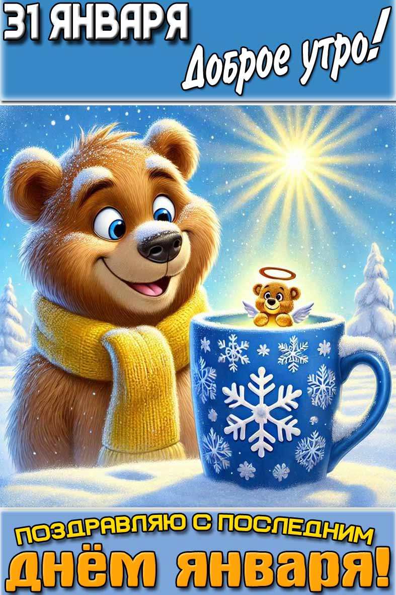 Картинка "31 января доброе утро! Поздравляю с последним днём января!"