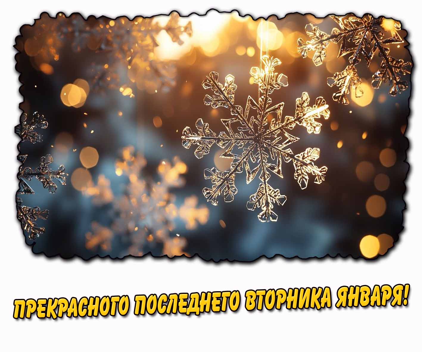 Прекрасного последнего вторника января! - картинка со снежинкой
