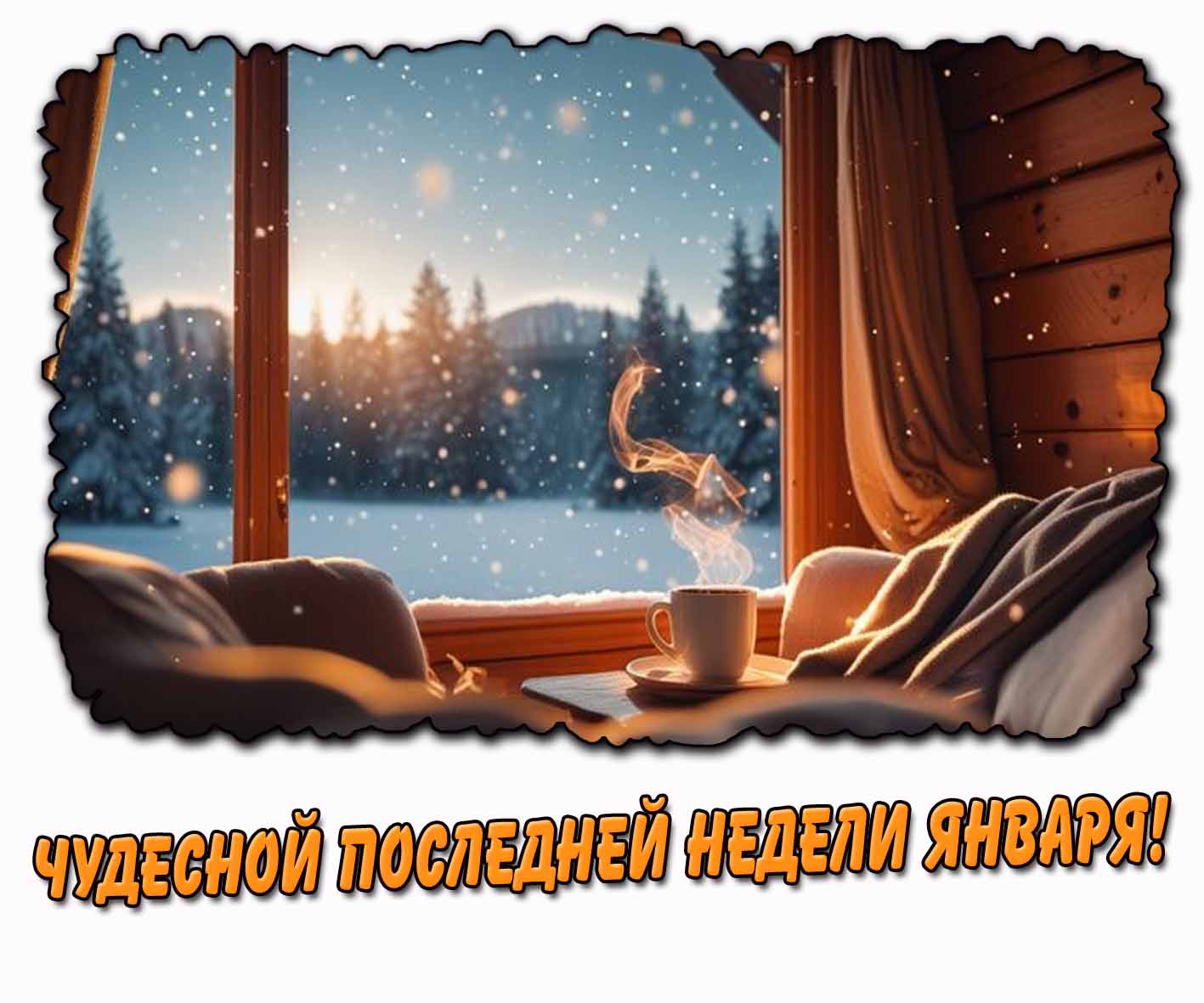 Открытка чудесной последней недели января