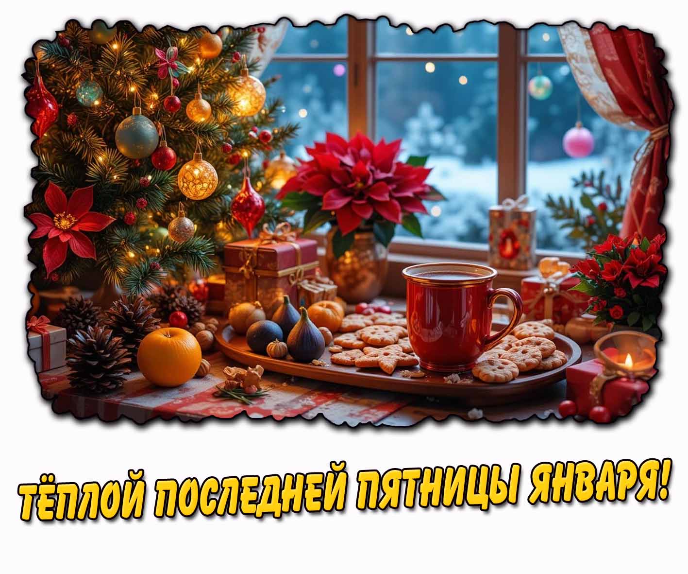 Тёплой последней пятницы января! - красивая открытка