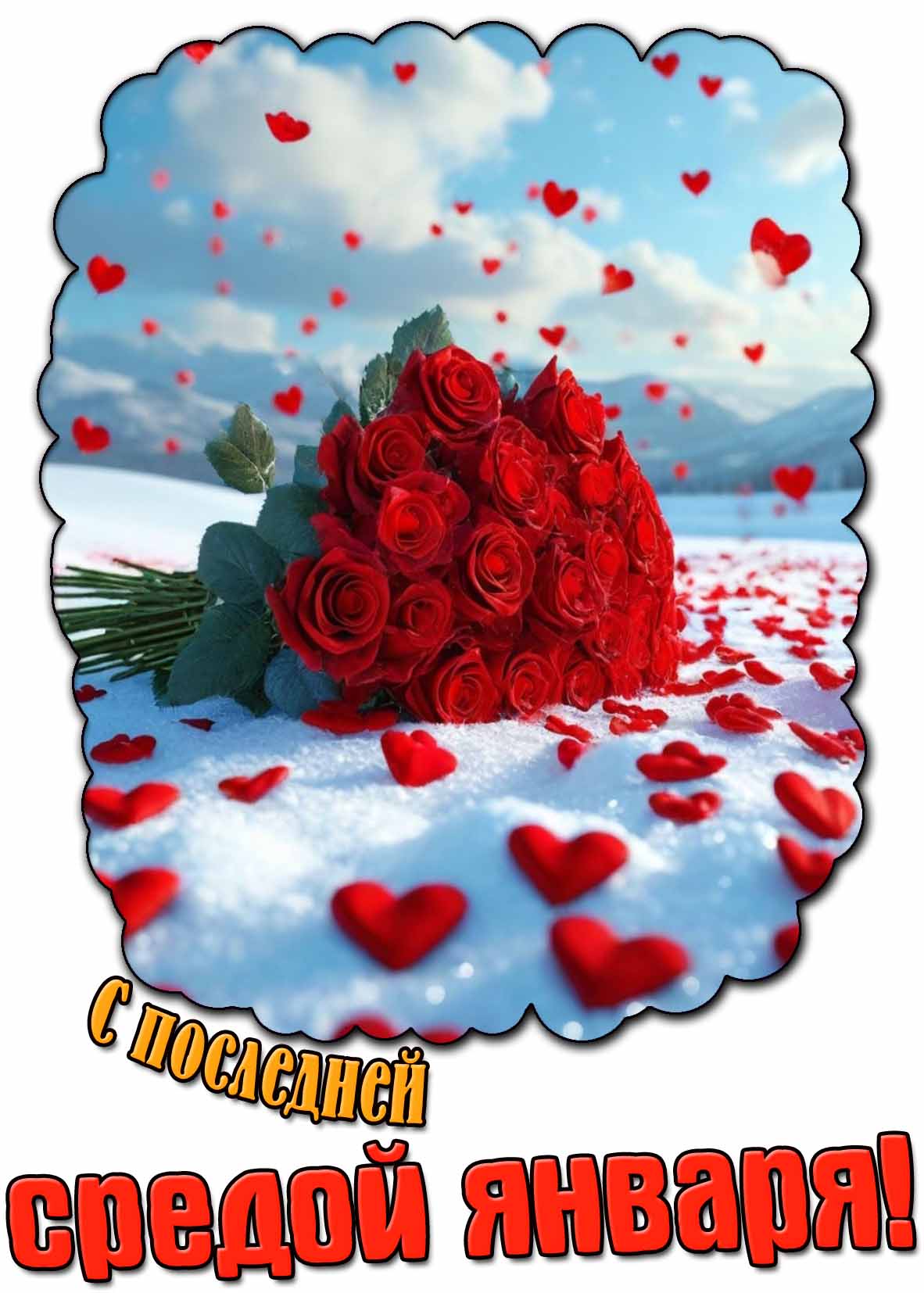 Красивая открытка с последней средой января