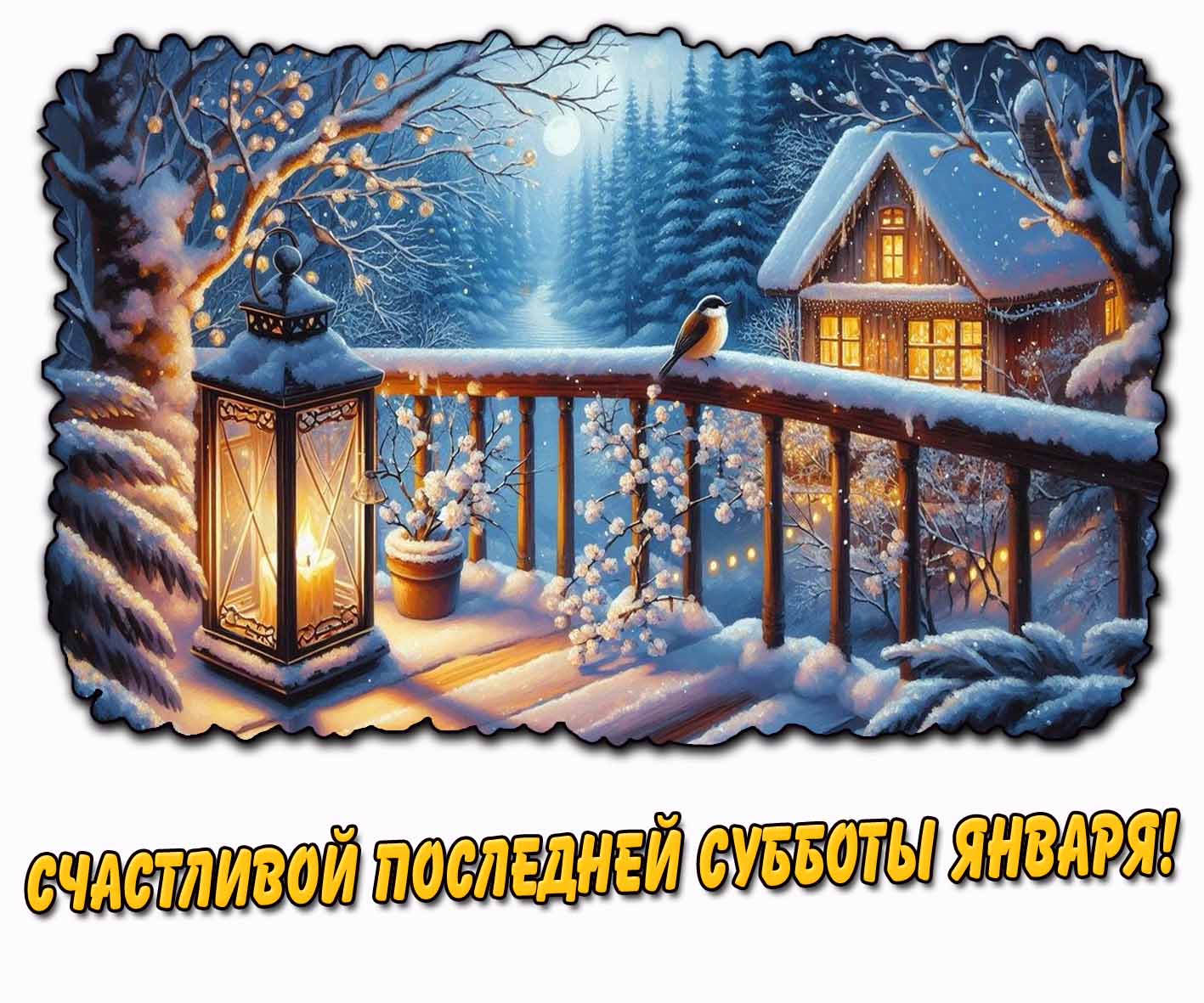 Открытка счастливой последней субботы января