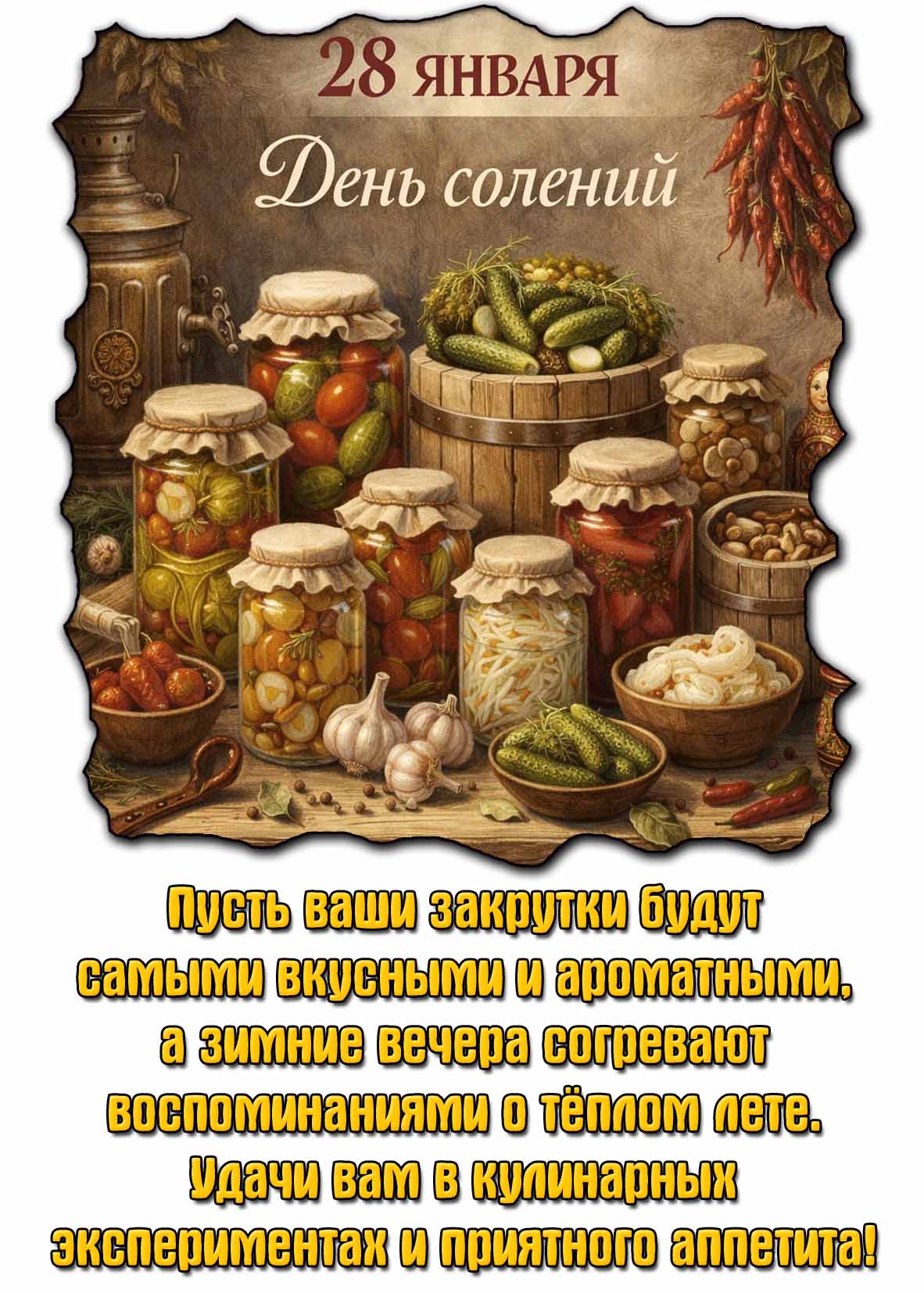 Картинка - поздравление на день солений 28 января