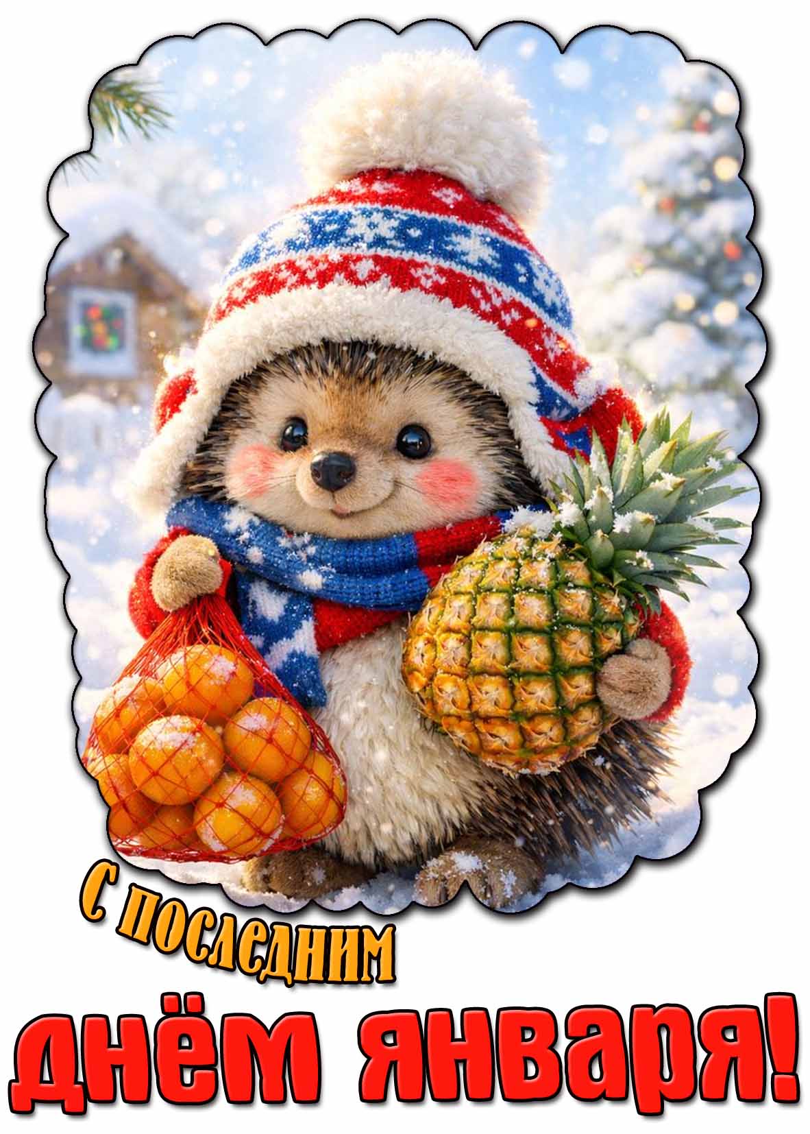 Прикольная открытка с последним днём января