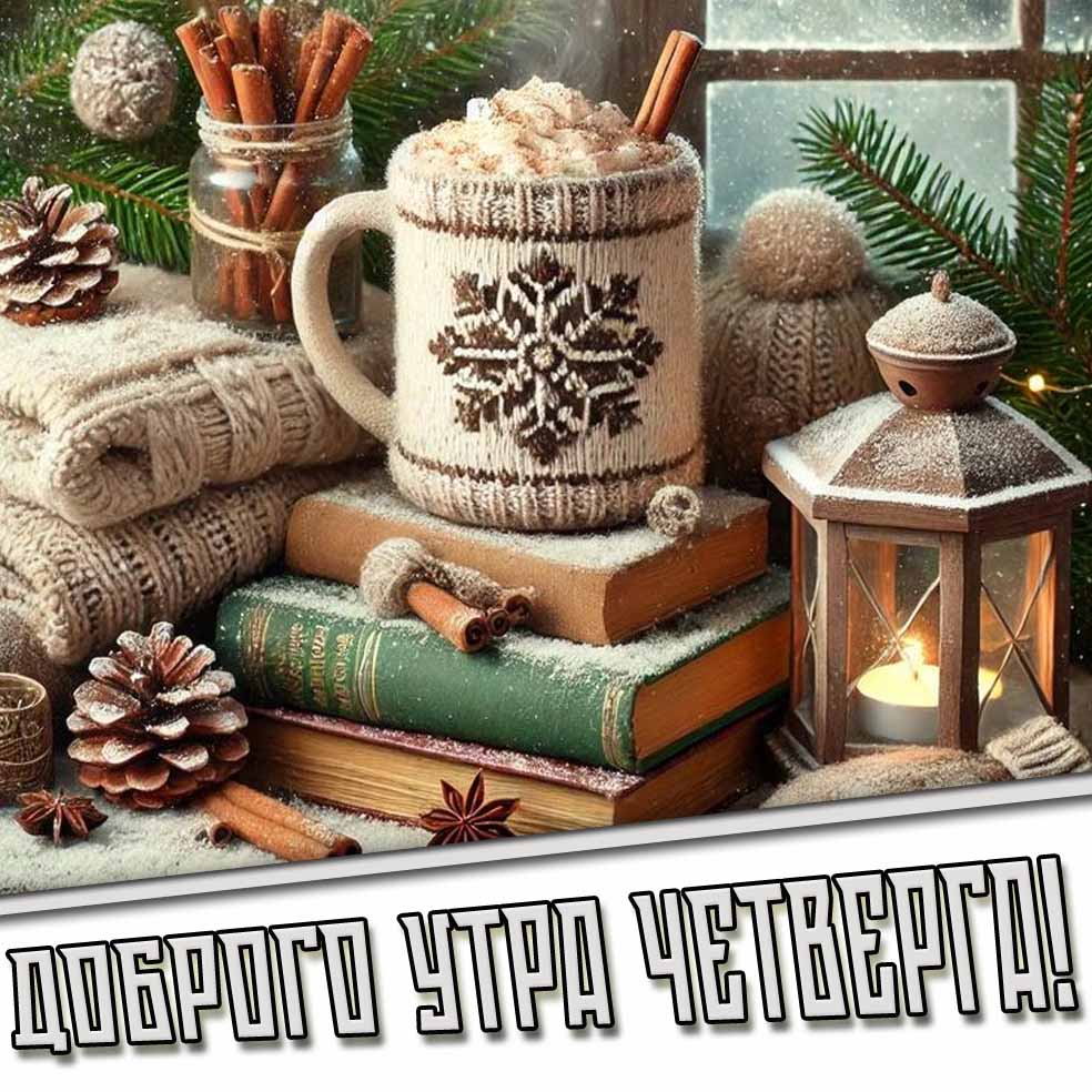 Снежная картинка "Доброго утра четверга!"