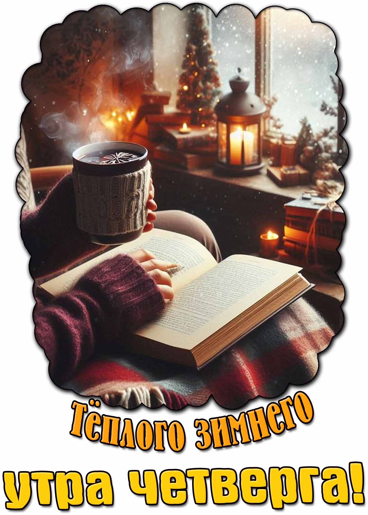 Открытка тёплого зимнего утра четверга