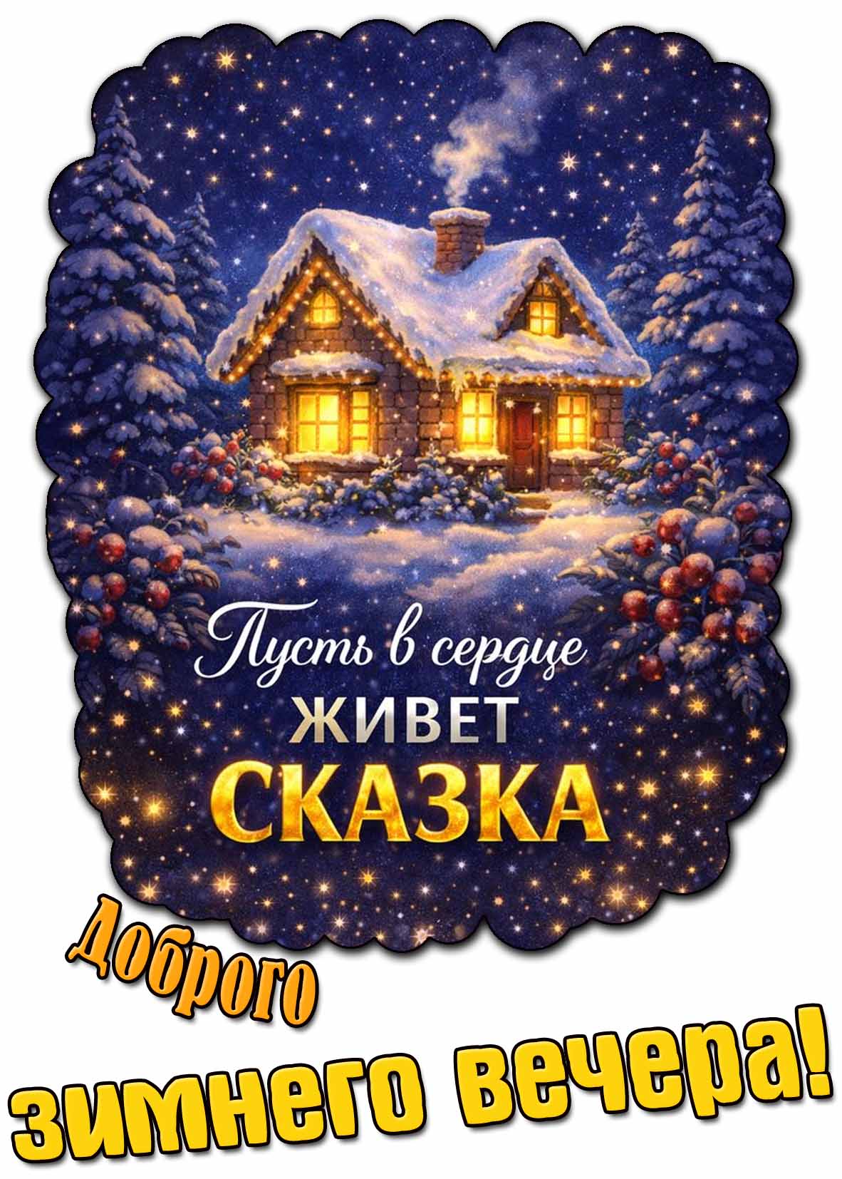 Картинка "Доброго зимнего вечера! Пусть в сердце живёт сказка!"