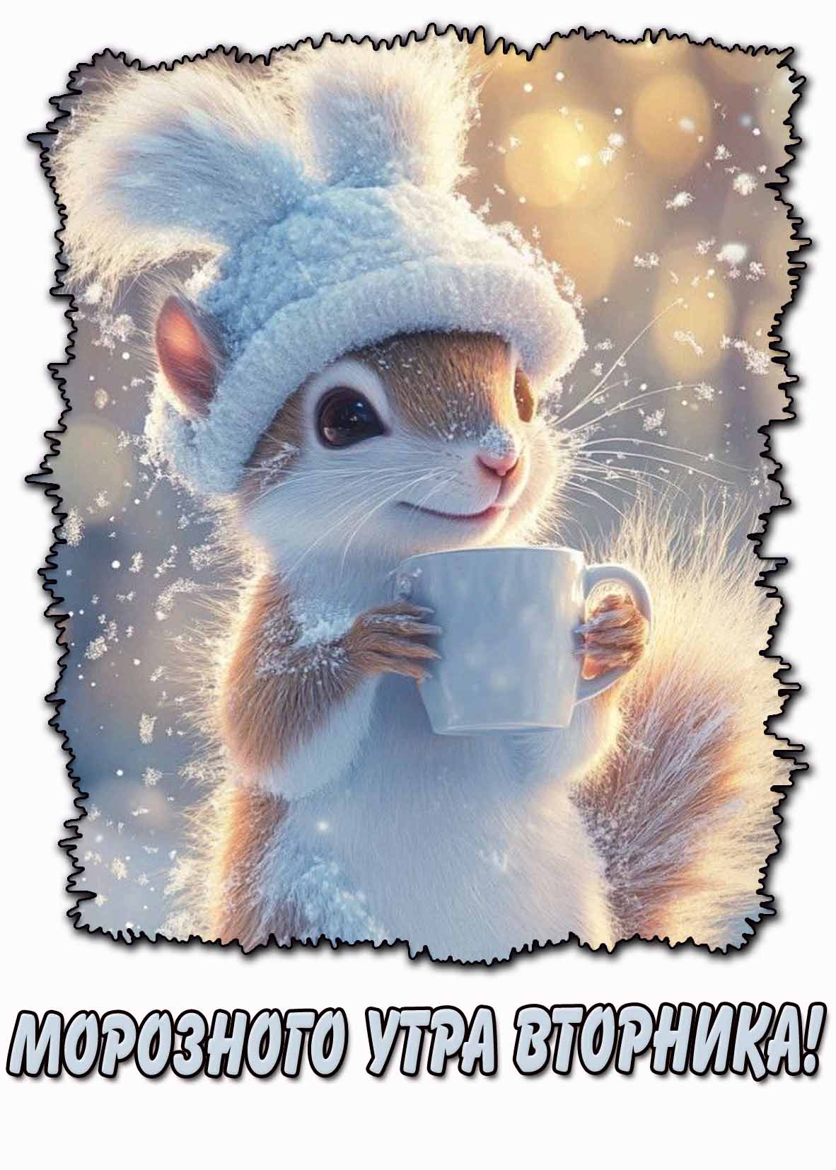 Морозного утра вторника! - картинка с белкой