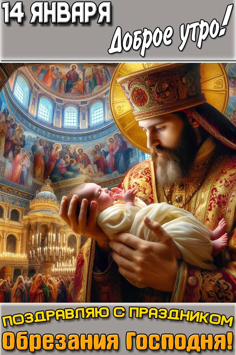 Картинка "14 января доброе утро! Поздравляю с праздником Обрезания Господня!"