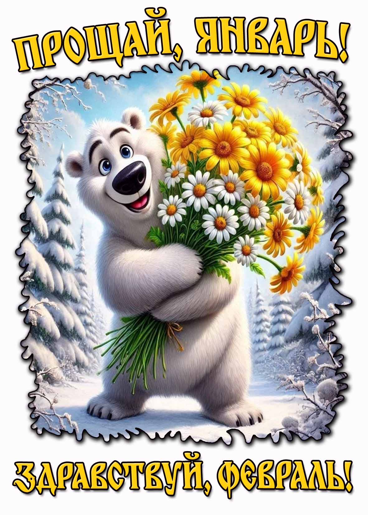 Картинка "Прощай, январь! Здравствуй, февраль!"