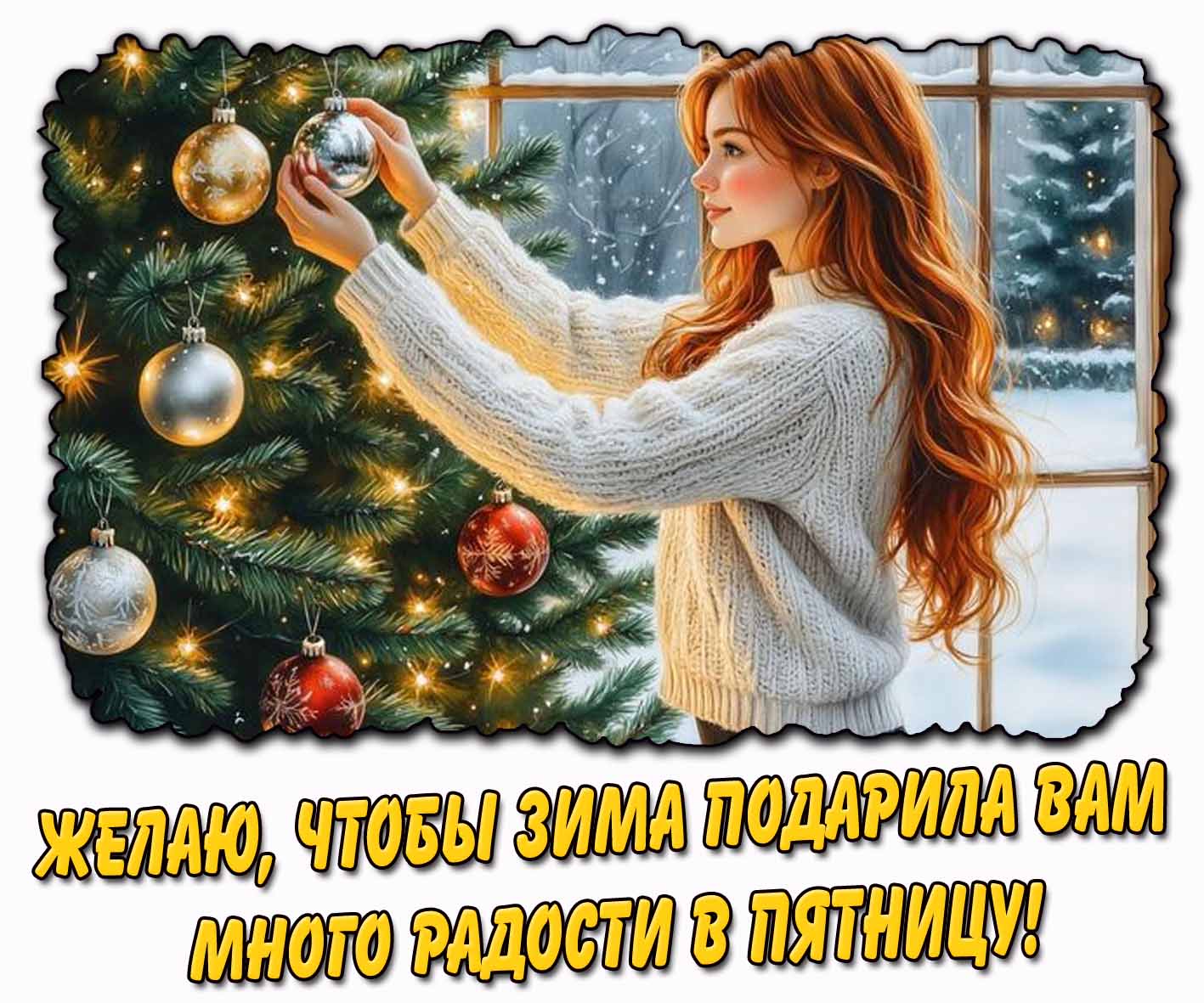 Картинка "Желаю, чтобы зима подарила вам много радости в пятницу!"