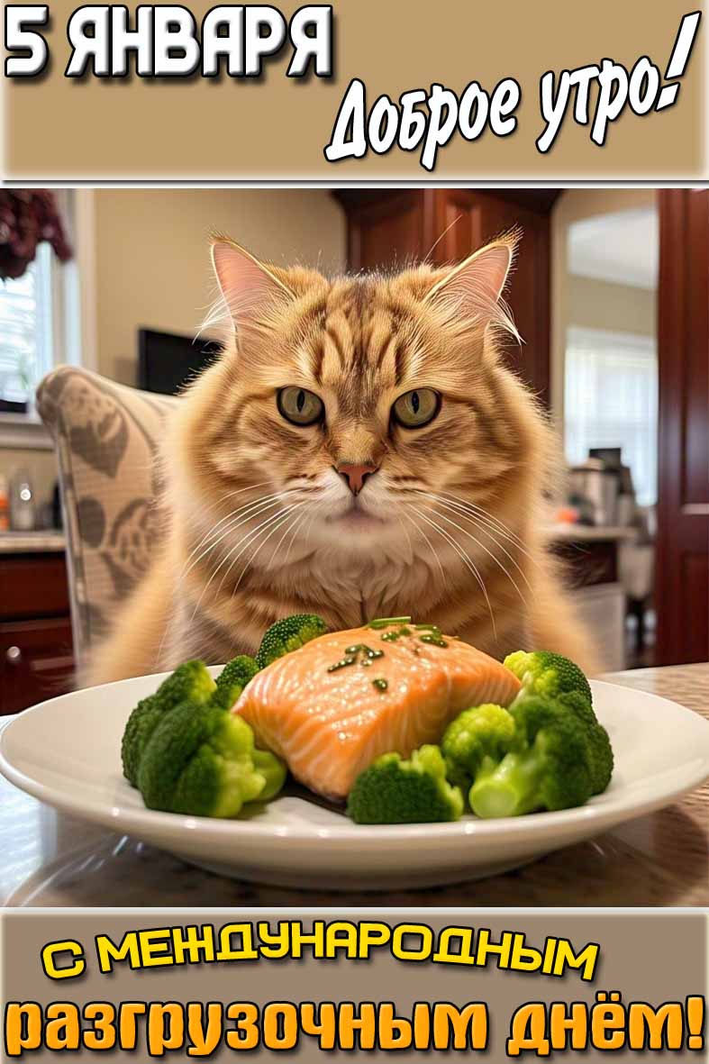 Прикольная картинка "5 января доброе утро! С Международным разгрузочным днём!"