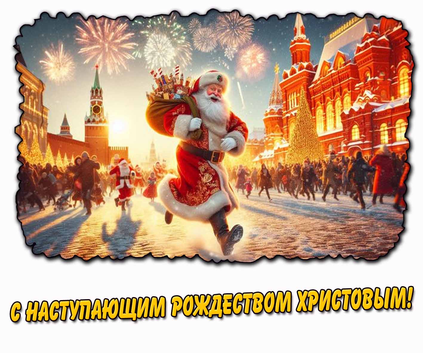 Прикольная картинка с наступающим Рождеством Христовым