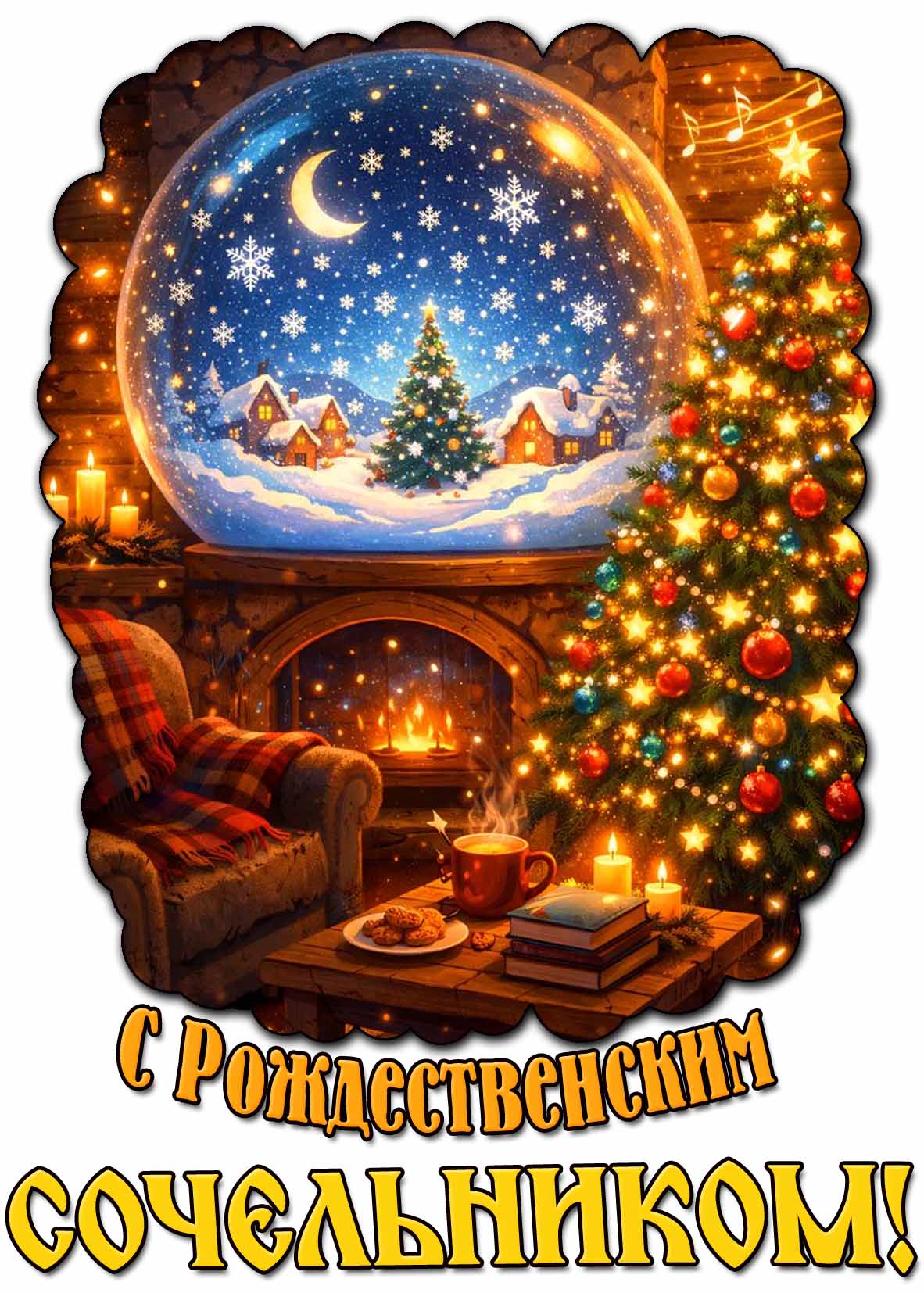 Красивая картинка с Рождественским сочельником