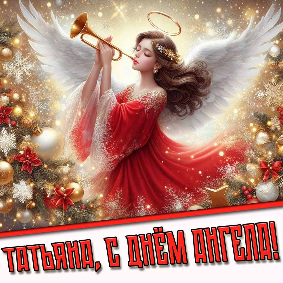 Красивая рождественская открытка "Татьяна, с днём ангела!"