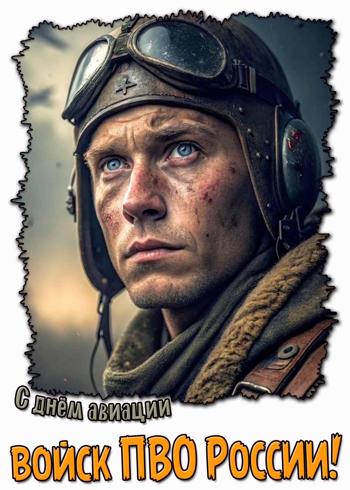 С днём авиации войск ПВО России! - картинка с лётчиком