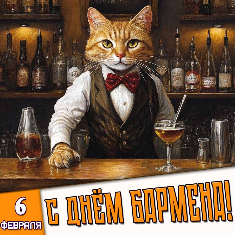 Картинка 6 февраля - с днём бармена!