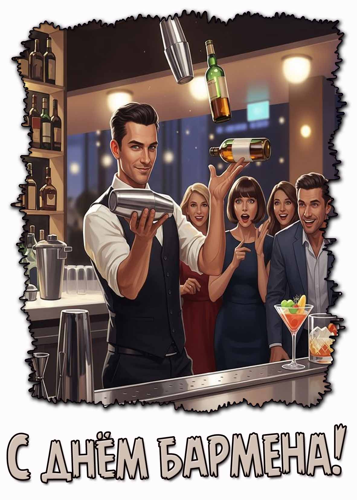 Прикольная картинка с днём бармена