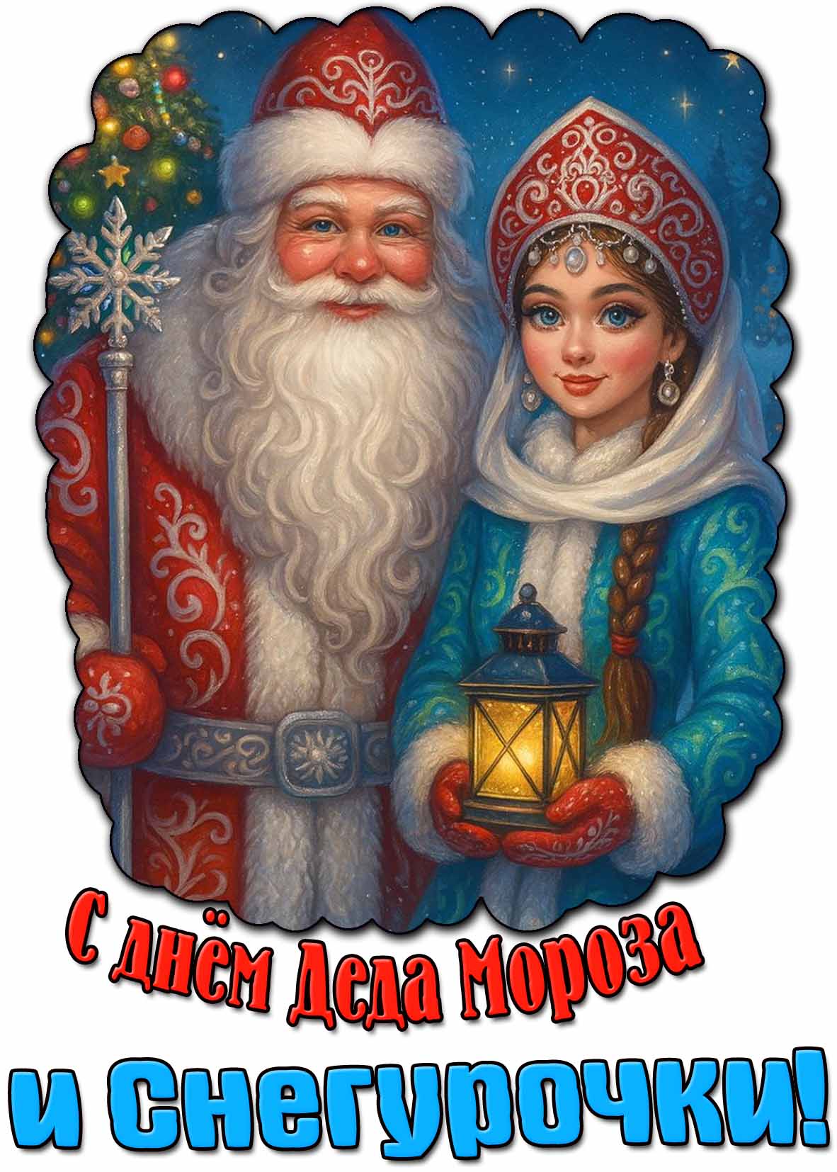 Картинка с днём Деда Мороза и Снегурочки