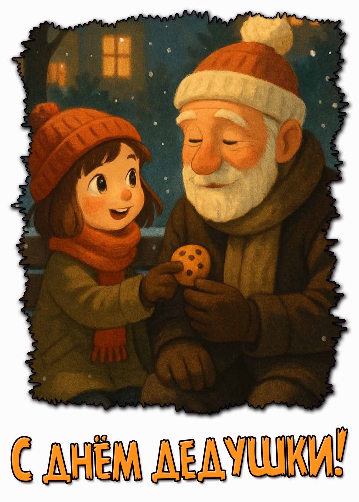 С днём дедушки! - открытка от внучки