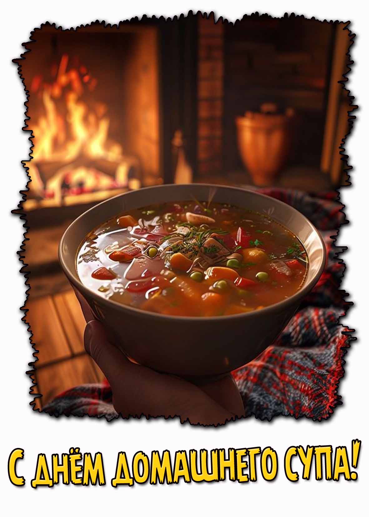 Красивая картинка с днём домашнего супа