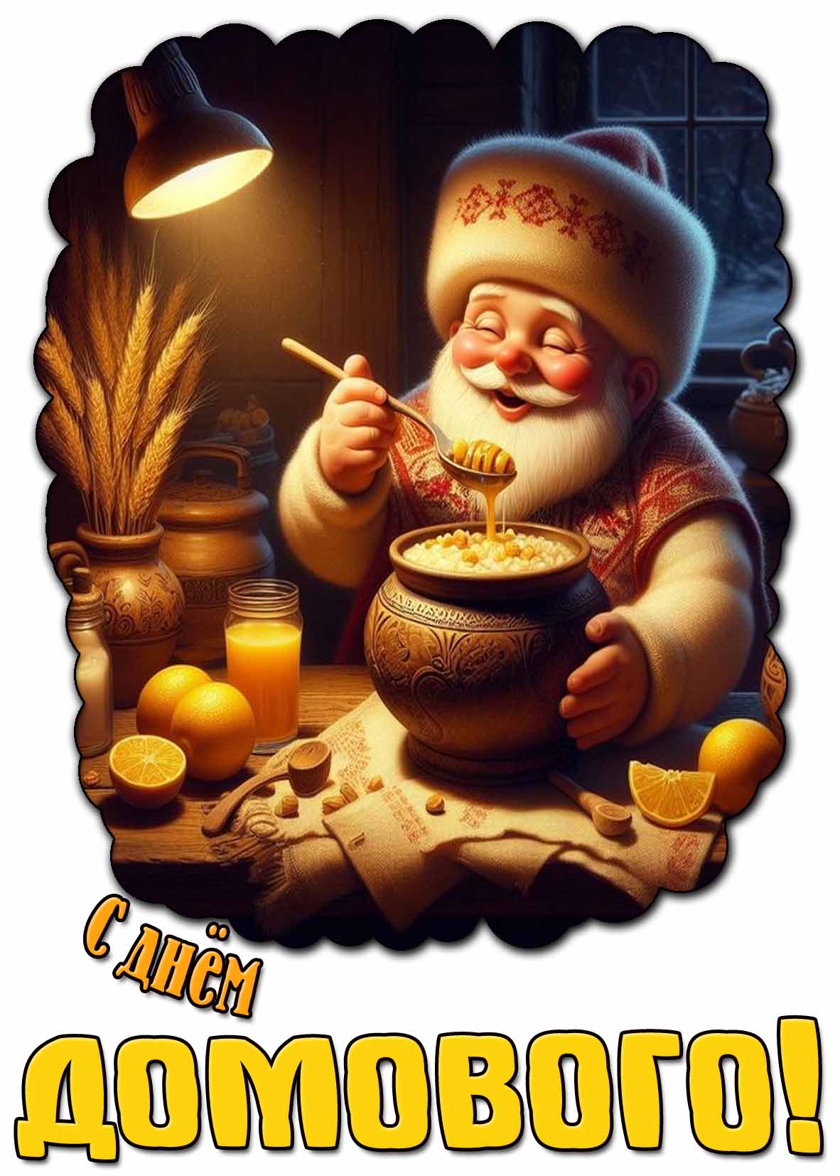 Открытка с днём домового