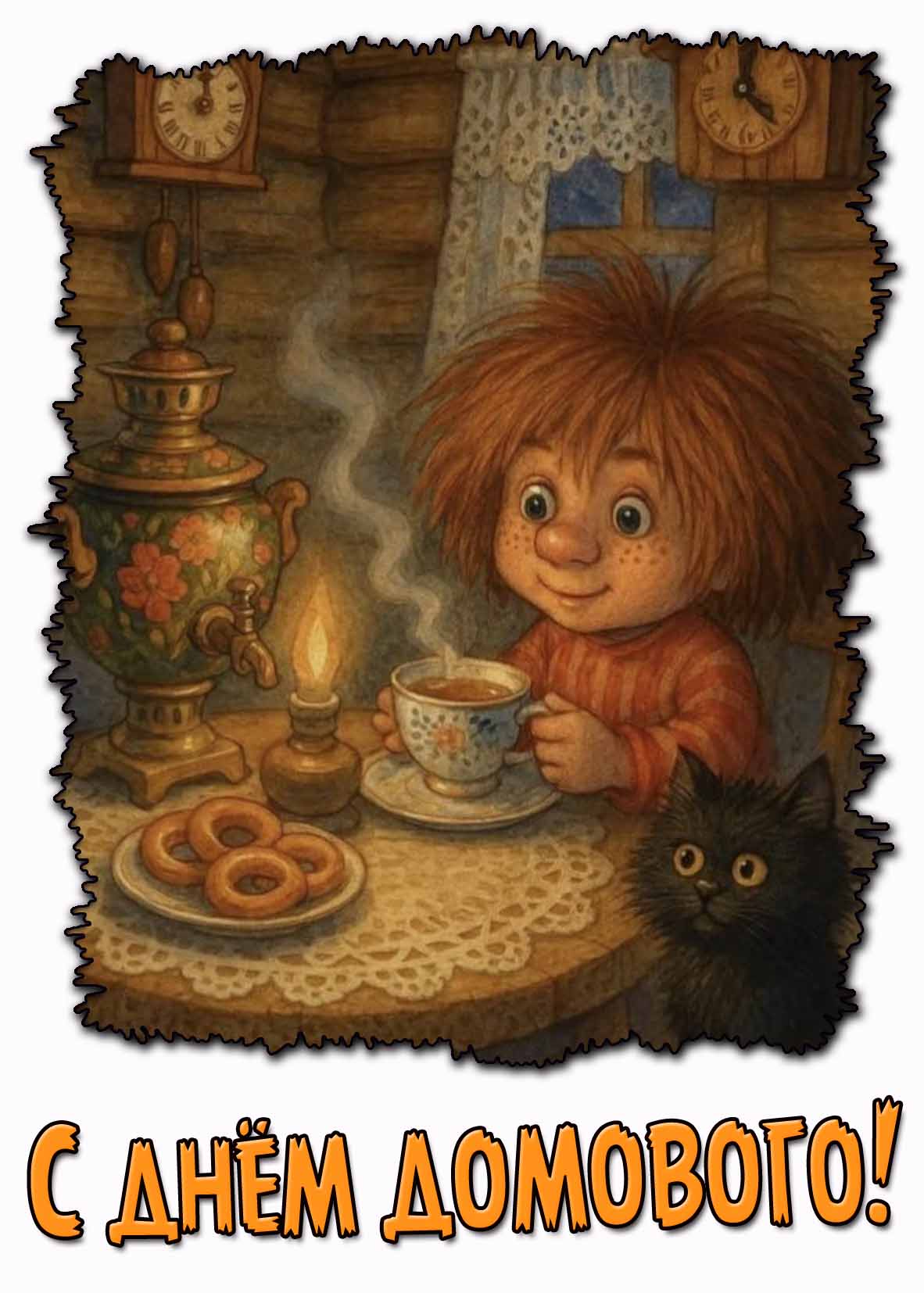 Прикольная картинка с днём домового
