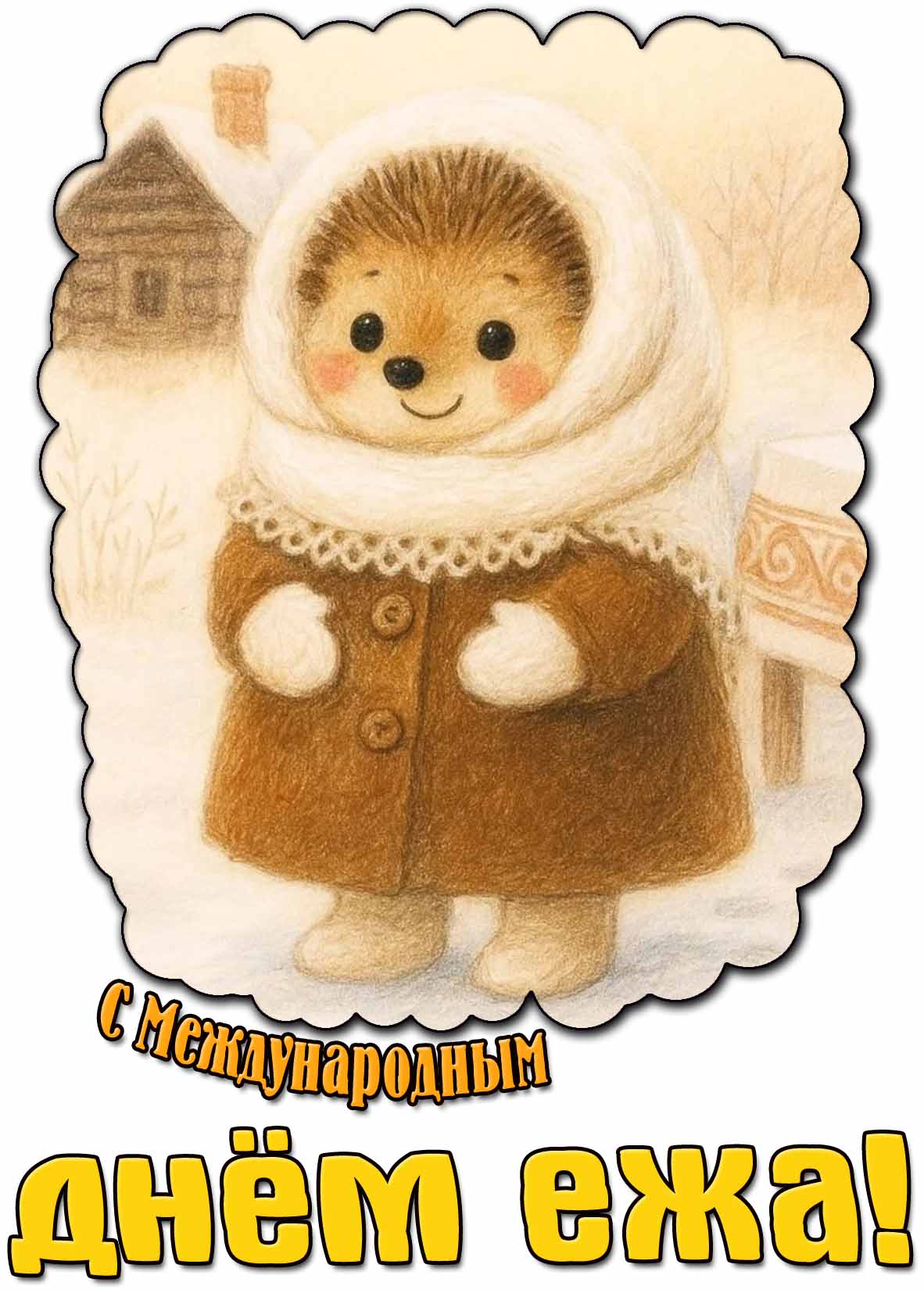 С Международным днём ежа! - милая открытка