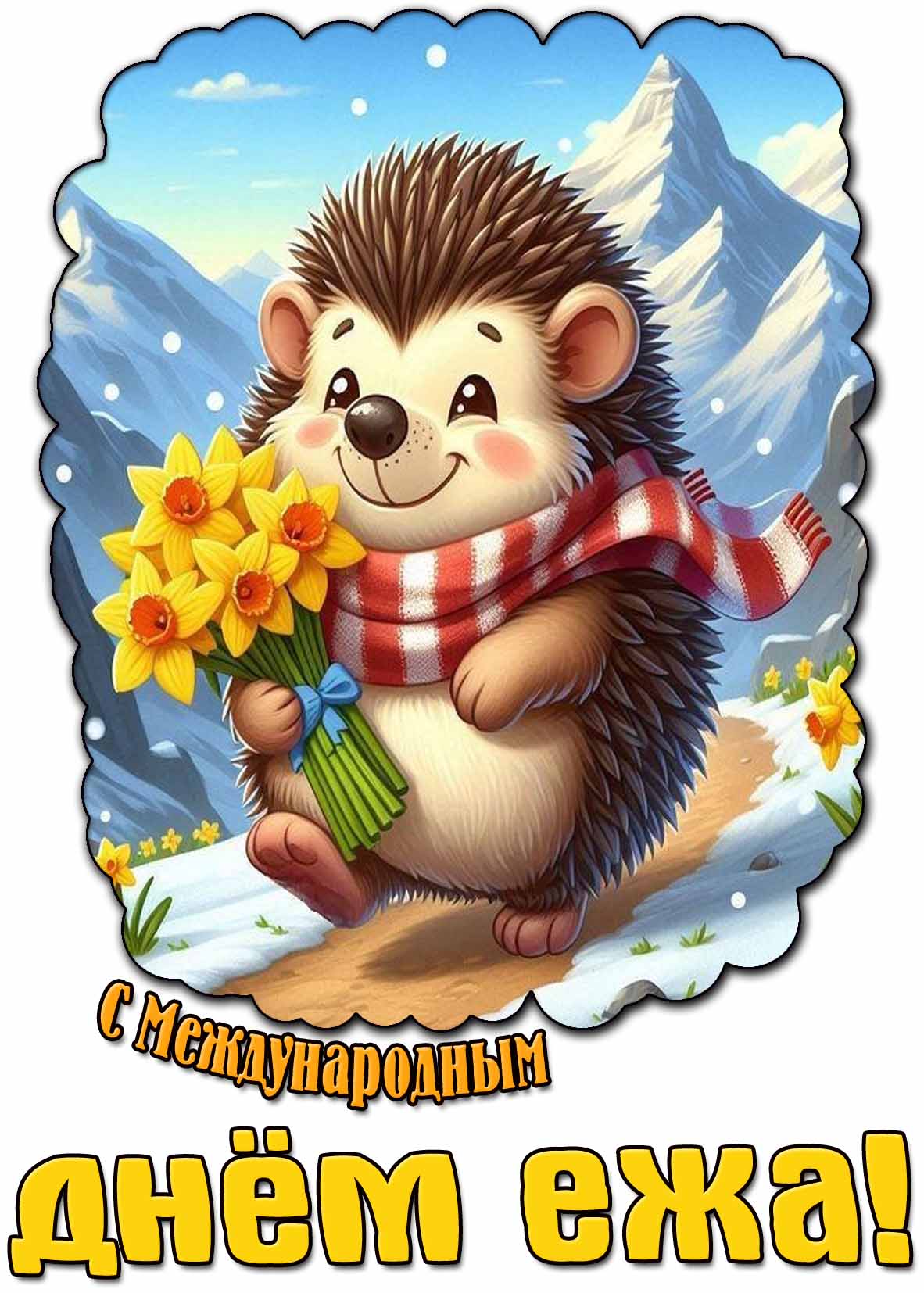 Открытка с Международным днём ежа