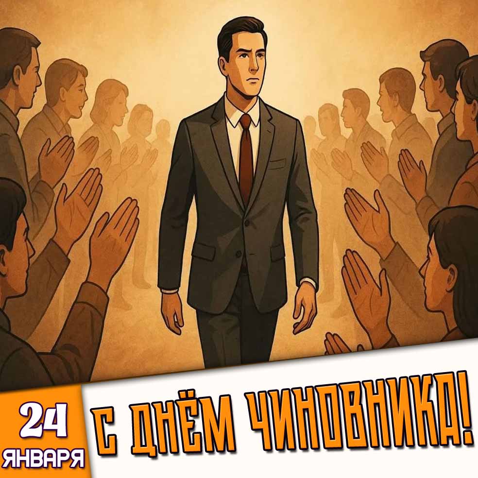 Открытка 24 января - С днём чиновника!