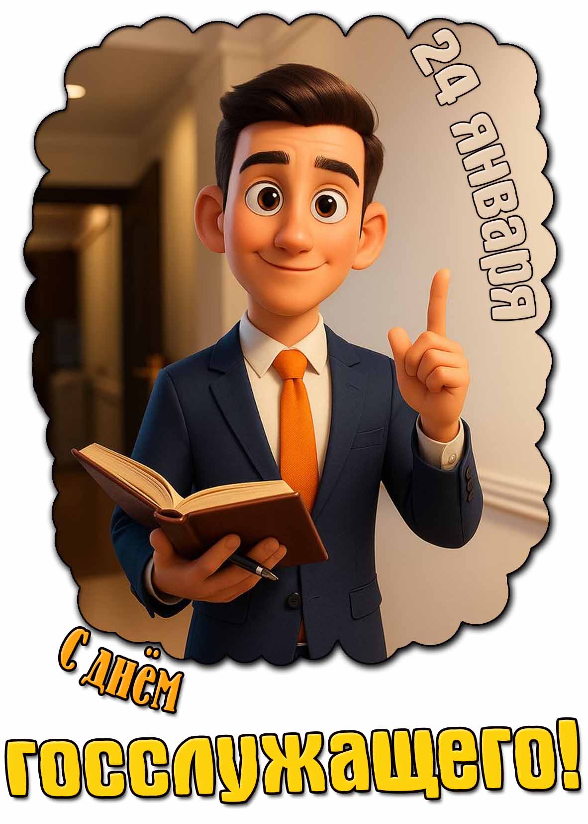 Открытка с днём госслужащего - 24 января