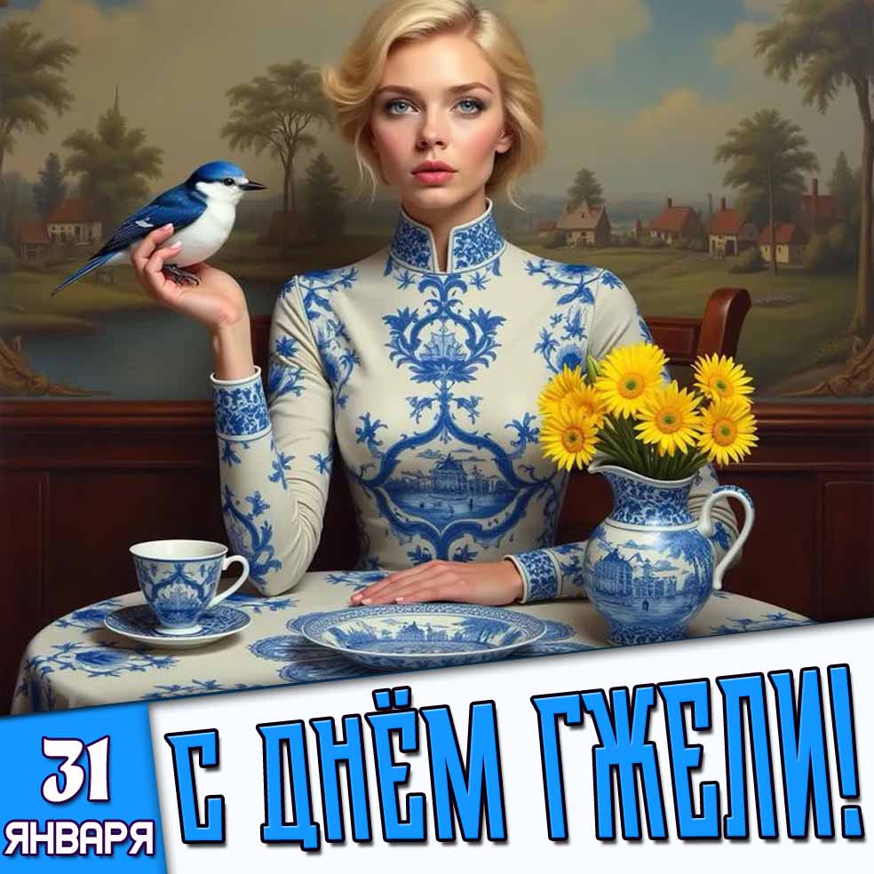 Картинка 31 января - с днём гжели!
