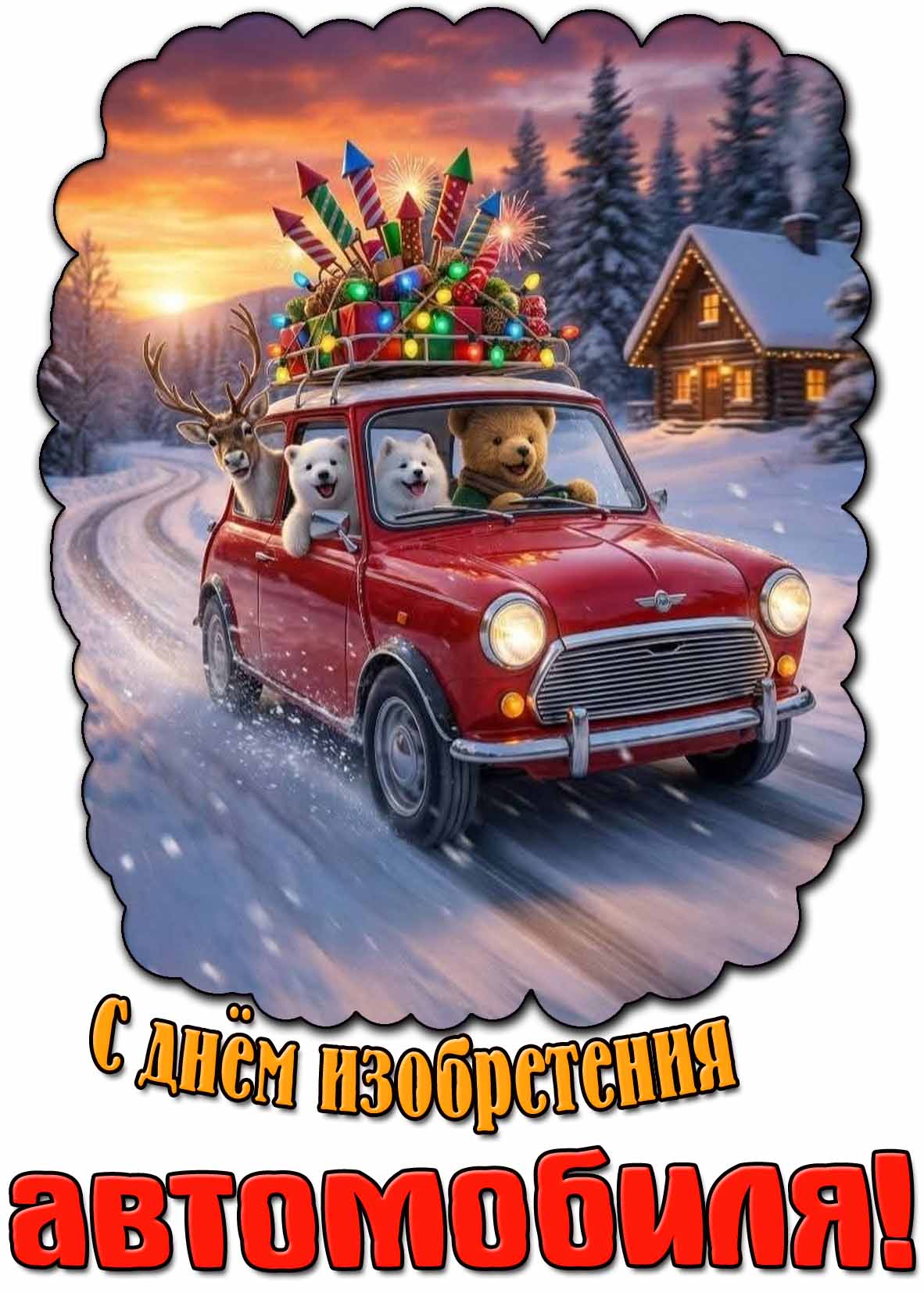 Прикольная картинка с днём изобретения автомобиля