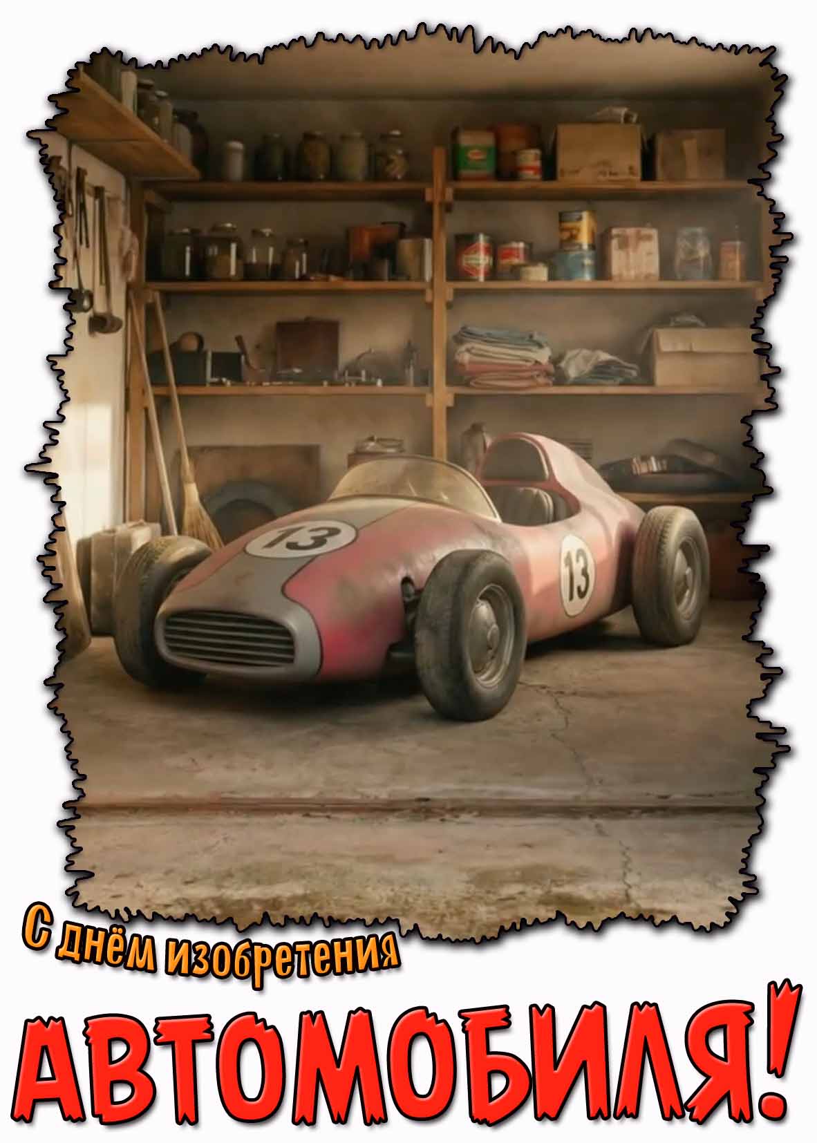 Открытка с днём изобретения автомобиля