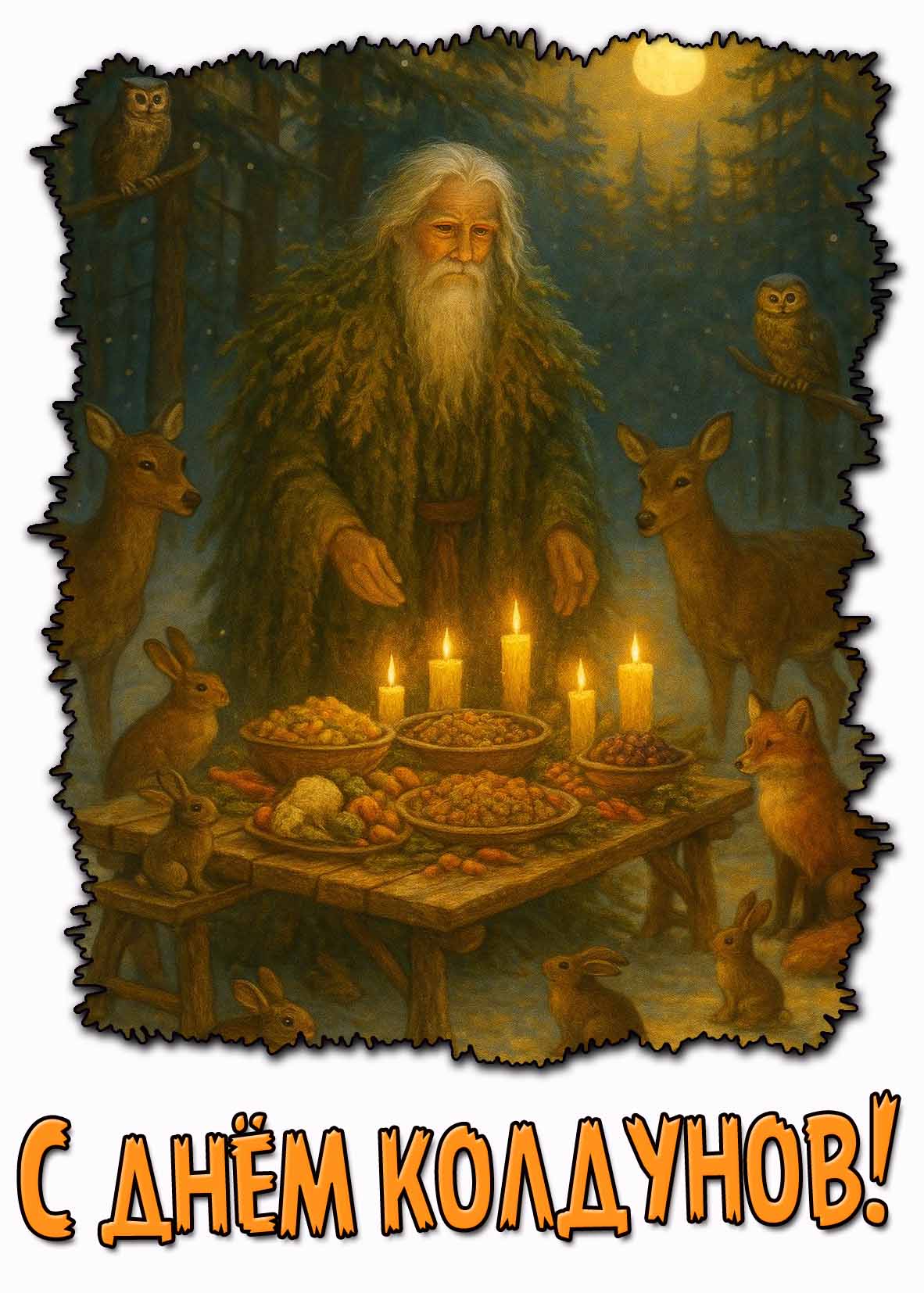 С днём колдунов! - мистическая открытка